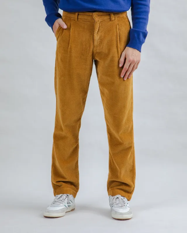 Corduroy Pleated Chino Pants Camel made by Brava Fabrics
