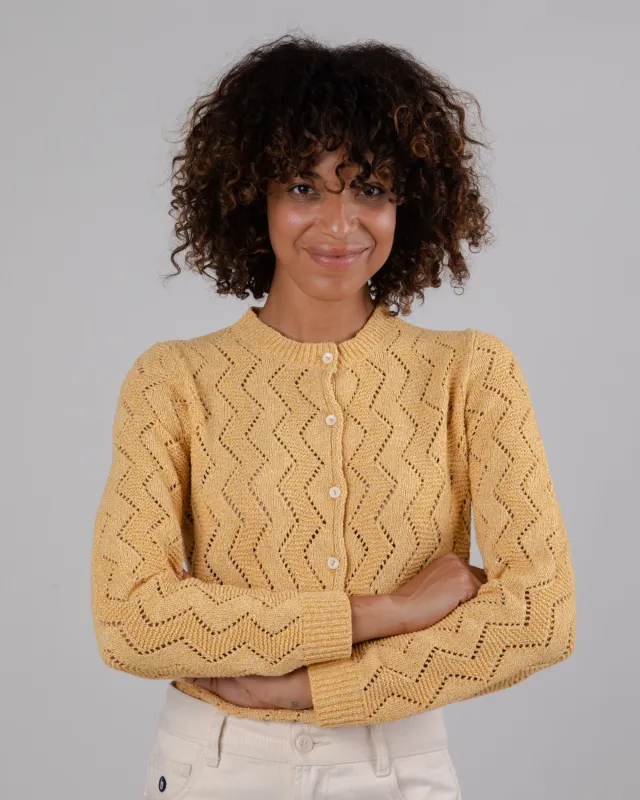 Holeknit Knitted Jacket Yellow sold by Brava Fabrics