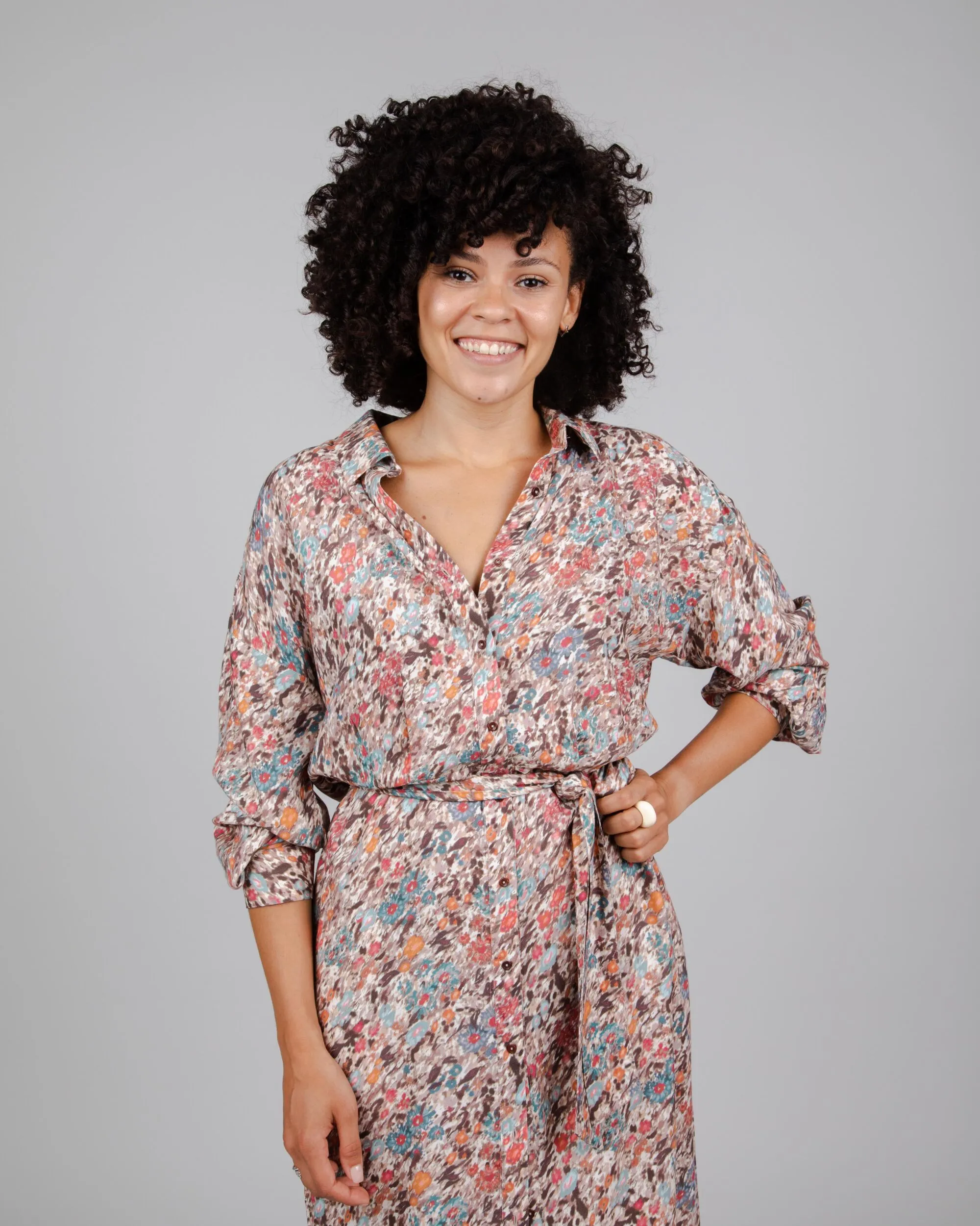 Aster Long Dress Brown sold by Brava Fabrics product image thumbnail 3