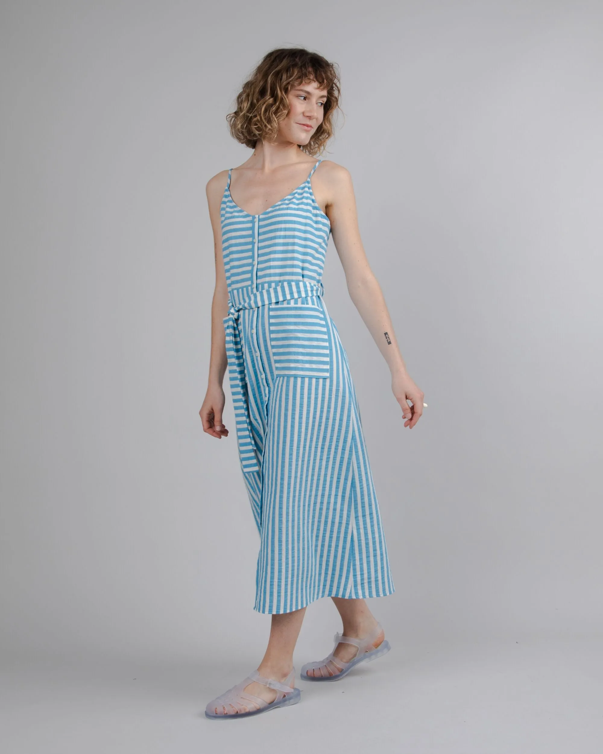 Stripes Long Dress Blue sold by Brava Fabrics product image thumbnail 2