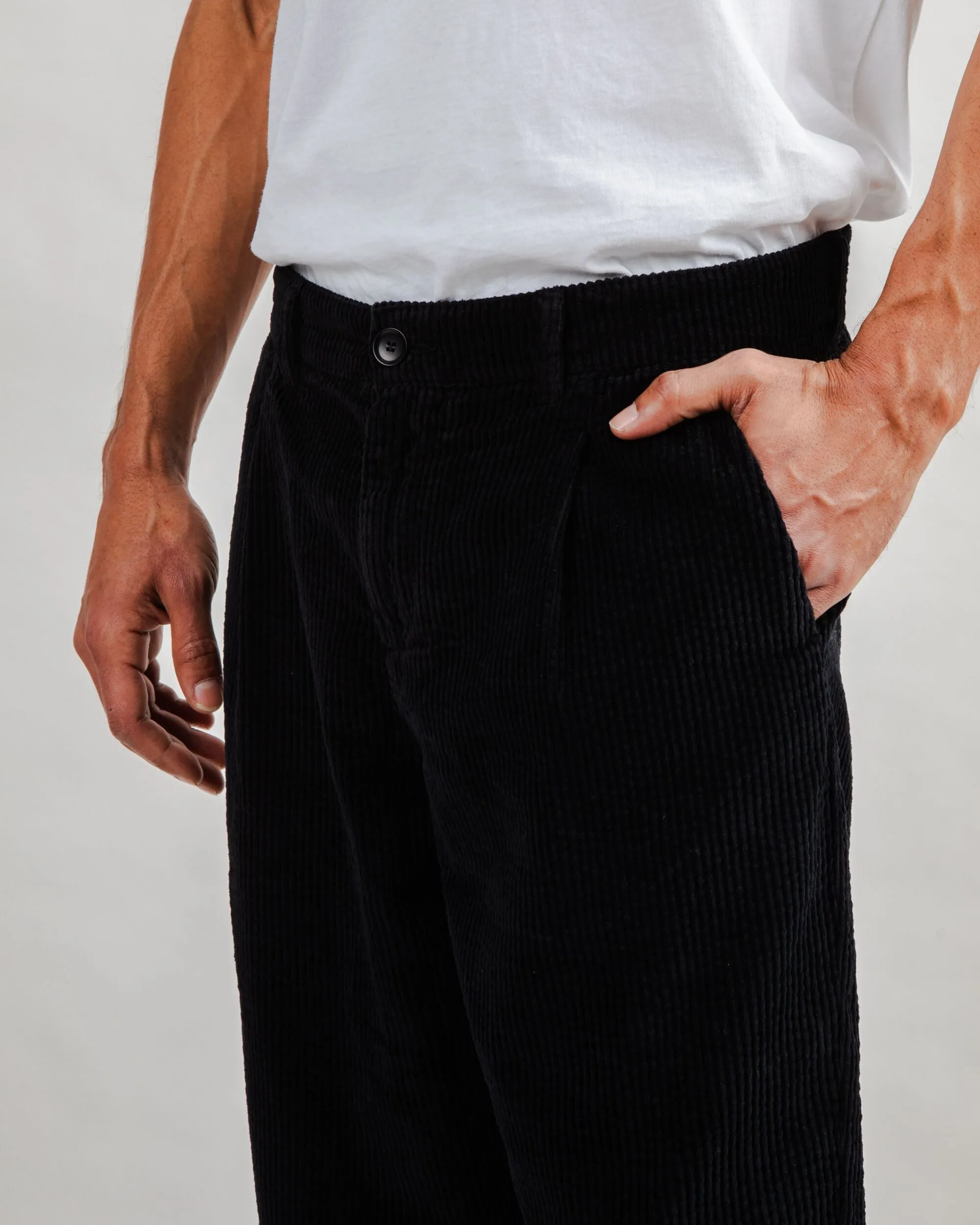 Corduroy Pleated Chino Pants Black sold by Brava Fabrics product image thumbnail 2