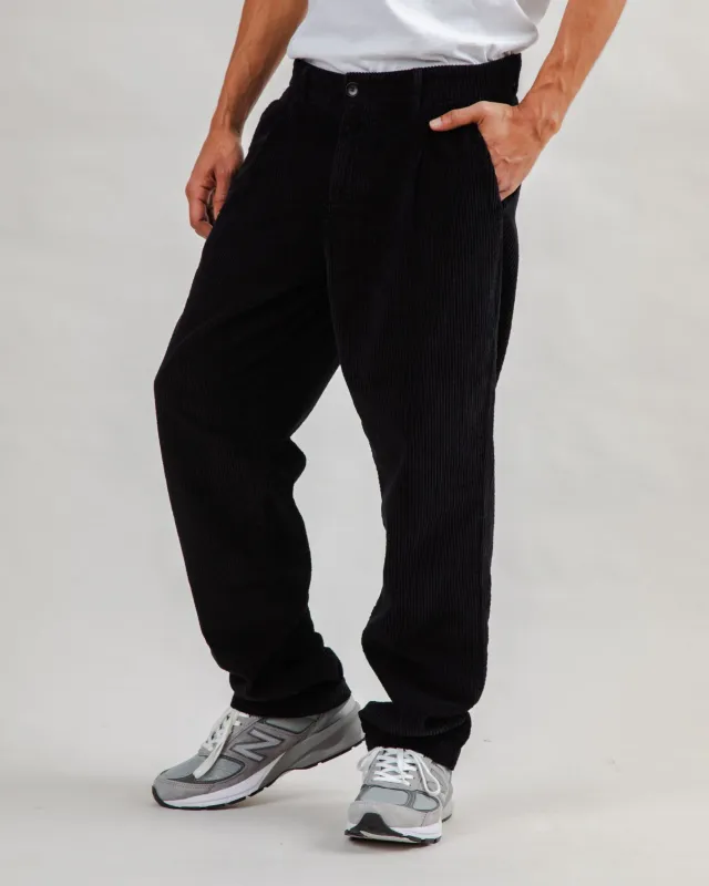 Corduroy Pleated Chino Pants Black sold by Brava Fabrics