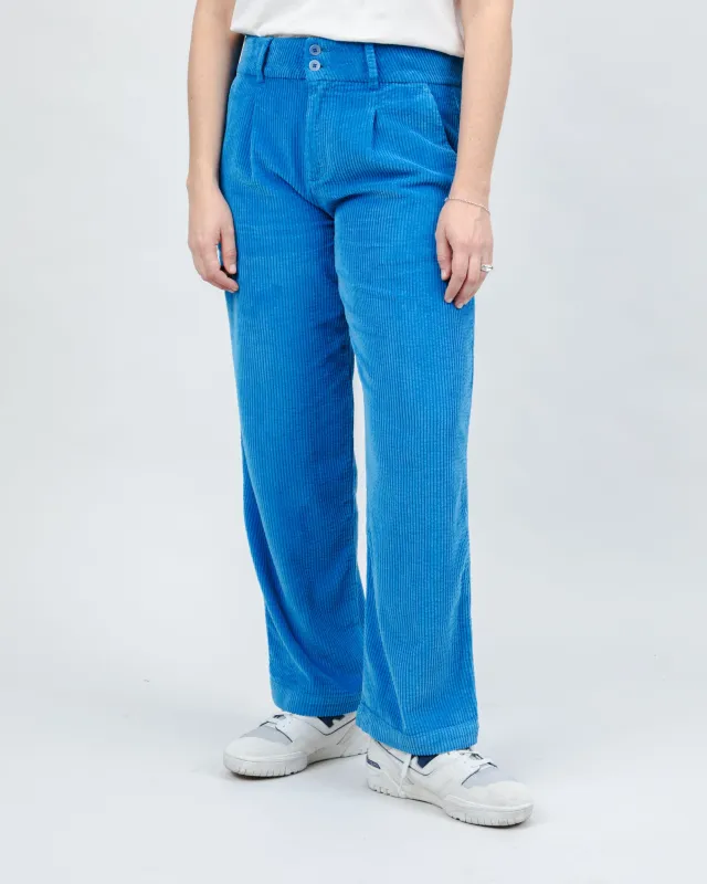 Corduroy Pleated Pants Blue sold by Brava Fabrics