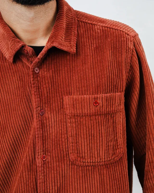 Corduroy Overshirt Copper sold by Brava Fabrics