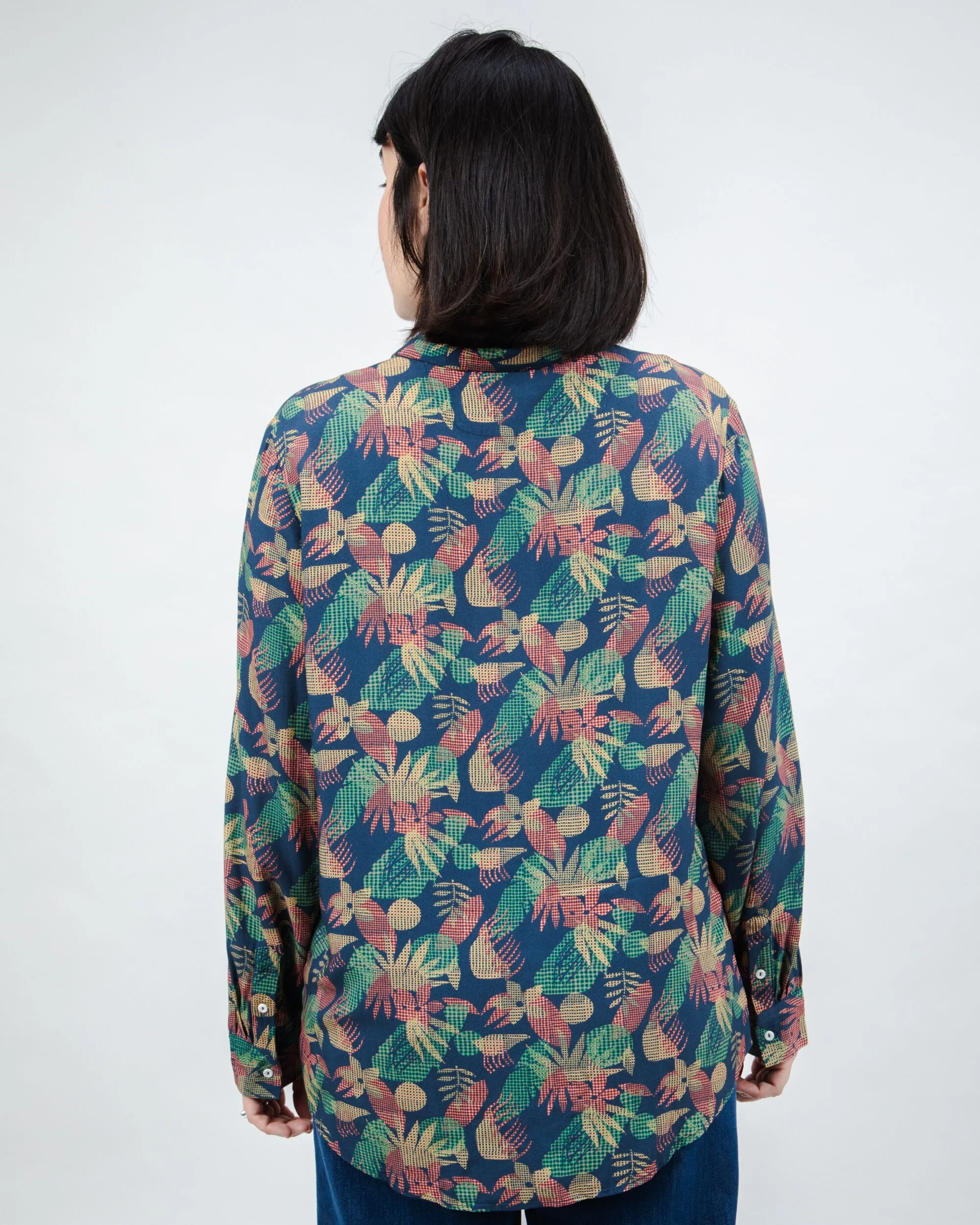 Flower Vichy Blouse Navy sold by Brava Fabrics product image thumbnail 4