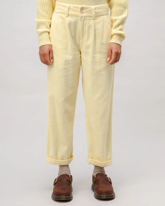 Corduroy Pleated Pants Pale Banana sold by Brava Fabrics