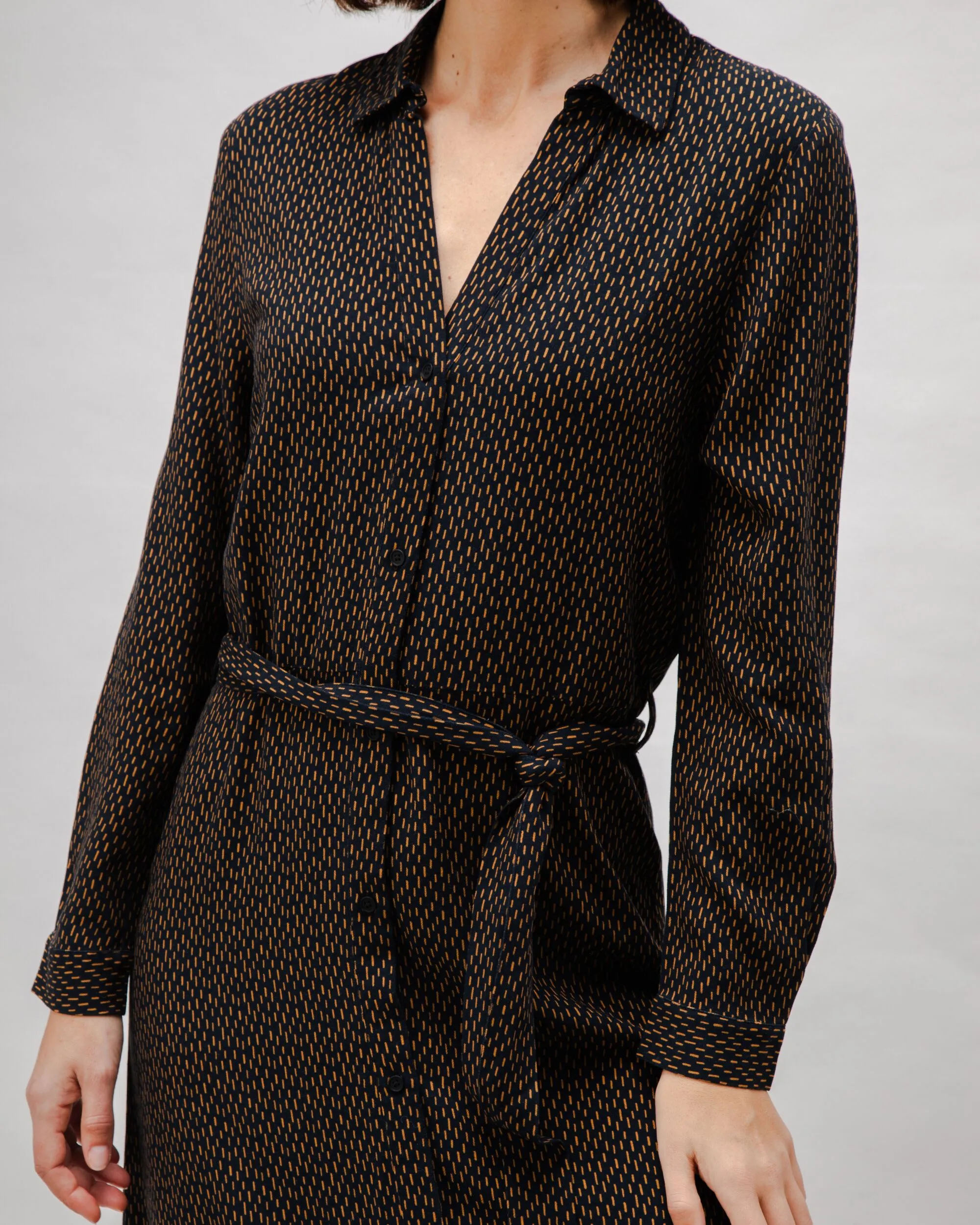 Mist V-Neck Viscose Dress Black sold by Brava Fabrics product image thumbnail 4