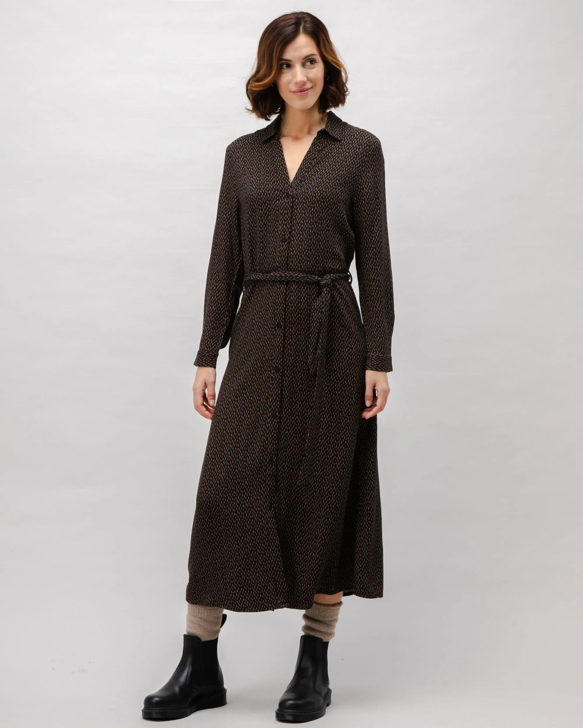 Mist V-Neck Viscose Dress Black sold by Brava Fabrics