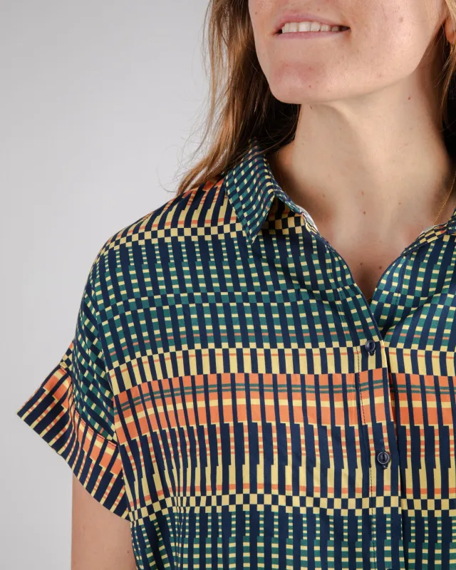 Calella Batwing Sleeve Blouse Navy sold by Brava Fabrics