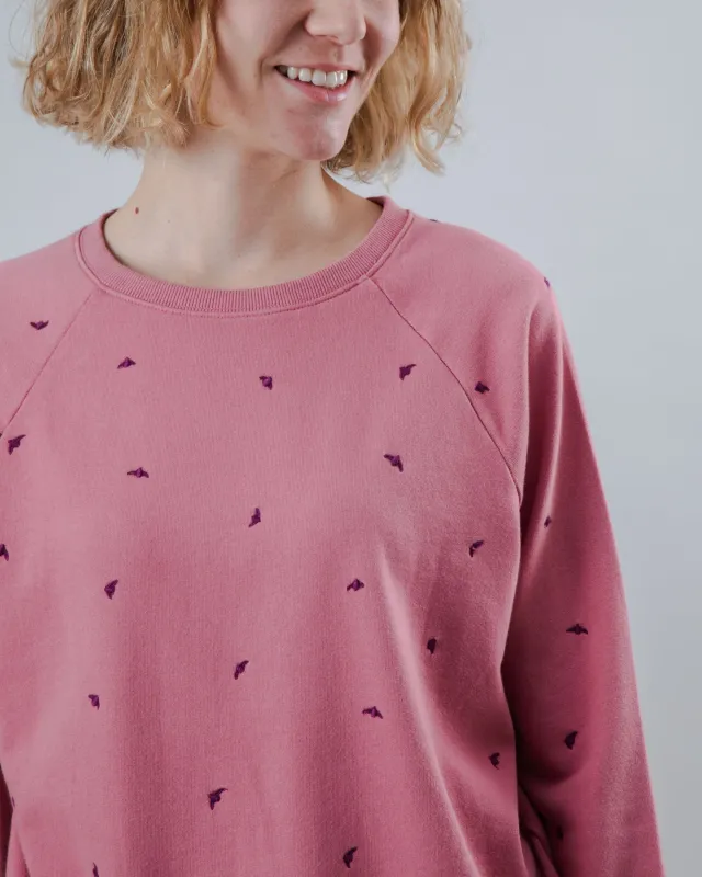 Dusk Raglan Cotton Sweatshirt Rose sold by Brava Fabrics