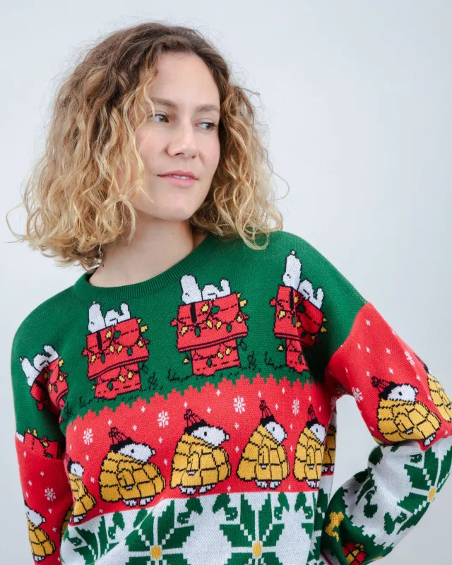 Peanuts Xmas Cotton Sweater Multicolor sold by Brava Fabrics