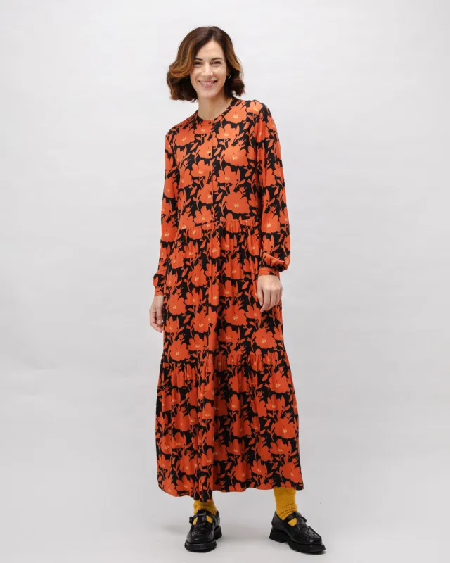 Bloom Romantic Viscose Long Dress Black sold by Brava Fabrics