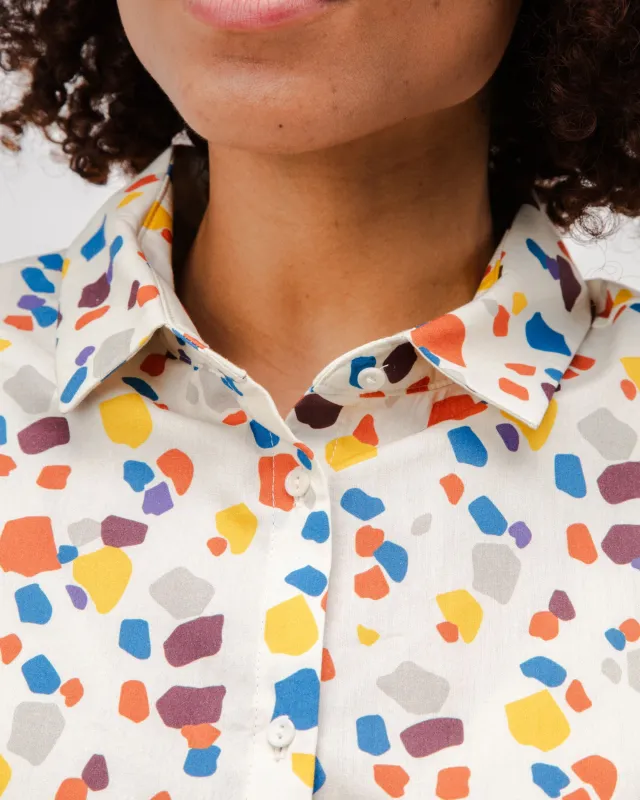 Geo Cotton Blouse Ecru sold by Brava Fabrics