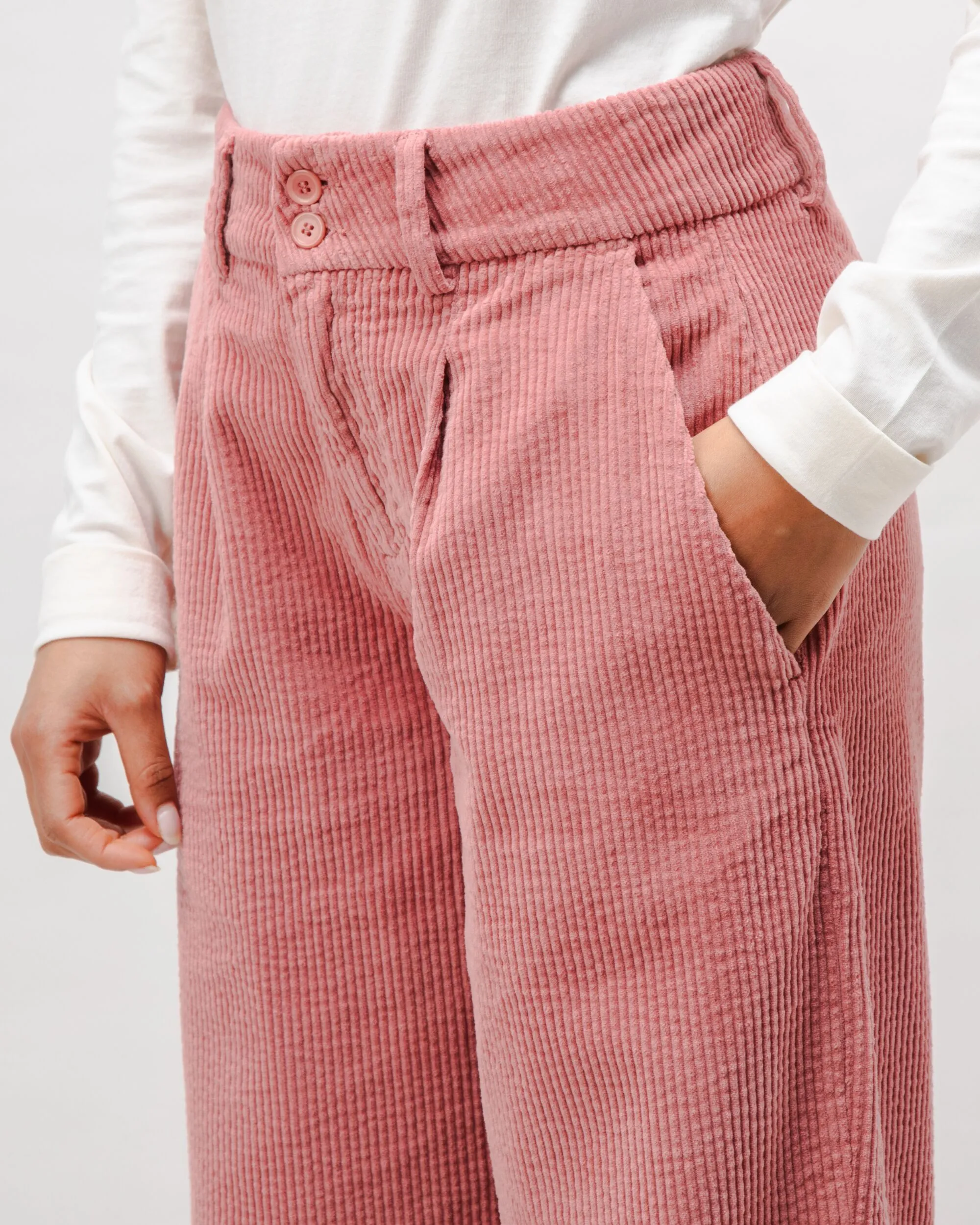 Corduroy Pleated Pants Rose sold by Brava Fabrics product image thumbnail 3