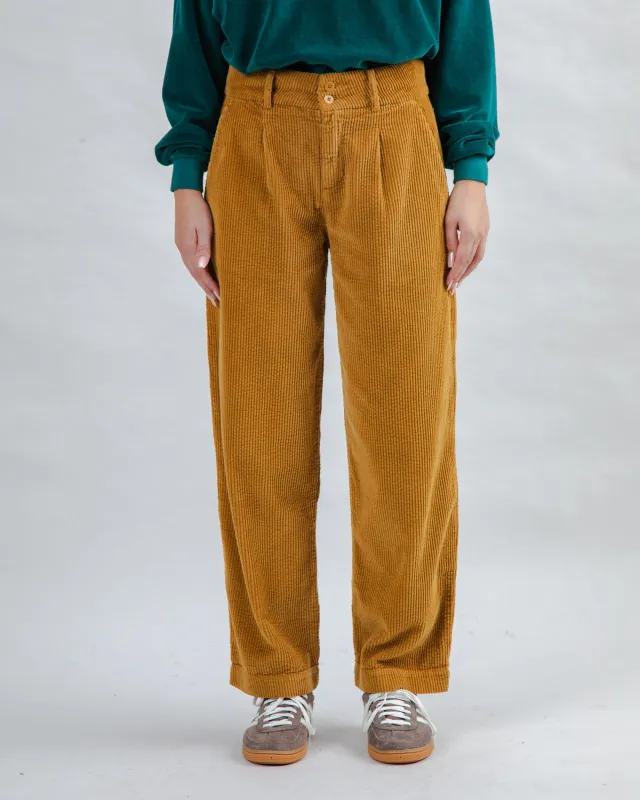 Corduroy Pleated Pants Camel sold by Brava Fabrics