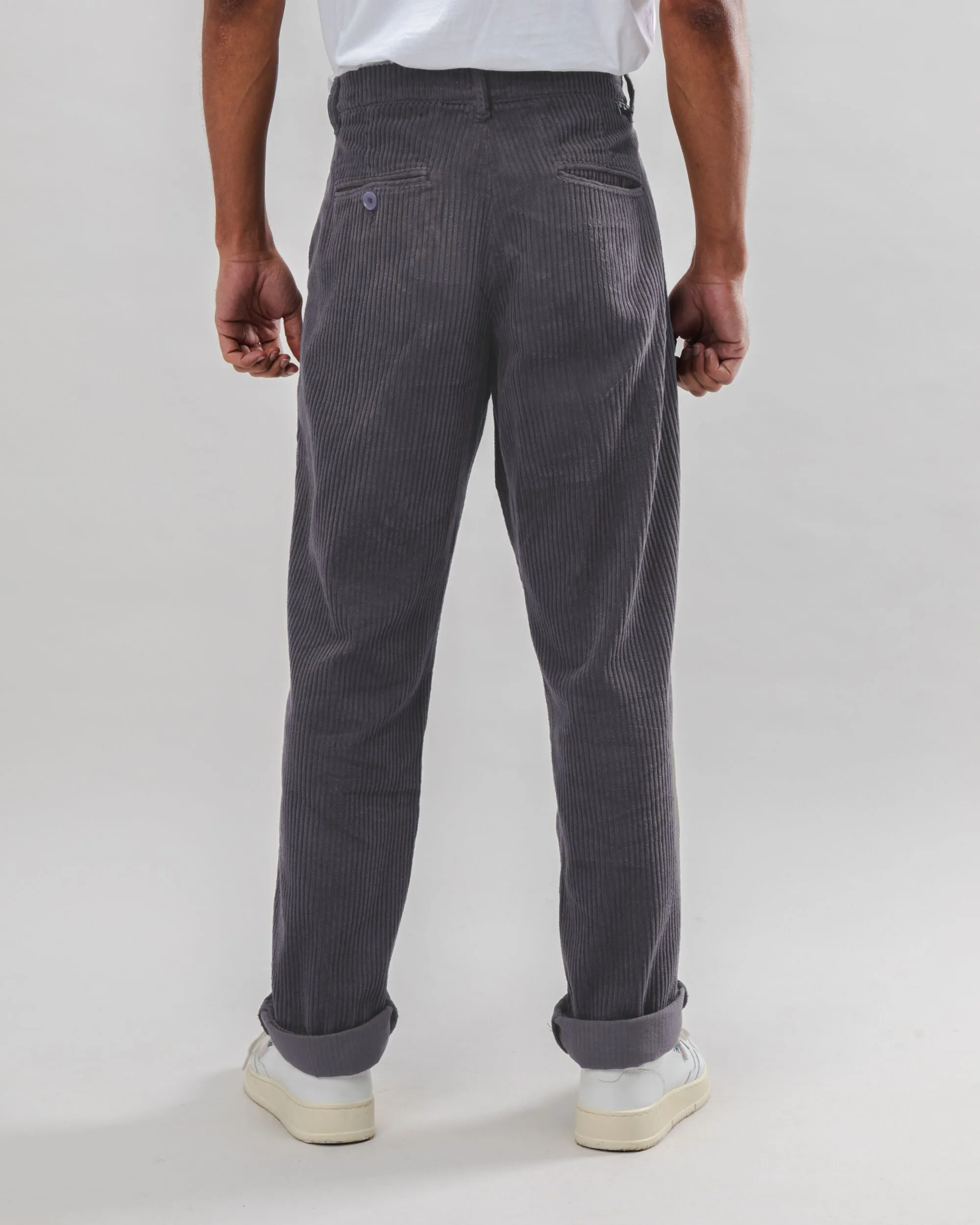 Corduroy Pleated Chino Pants Dark Grey sold by Brava Fabrics product image thumbnail 3