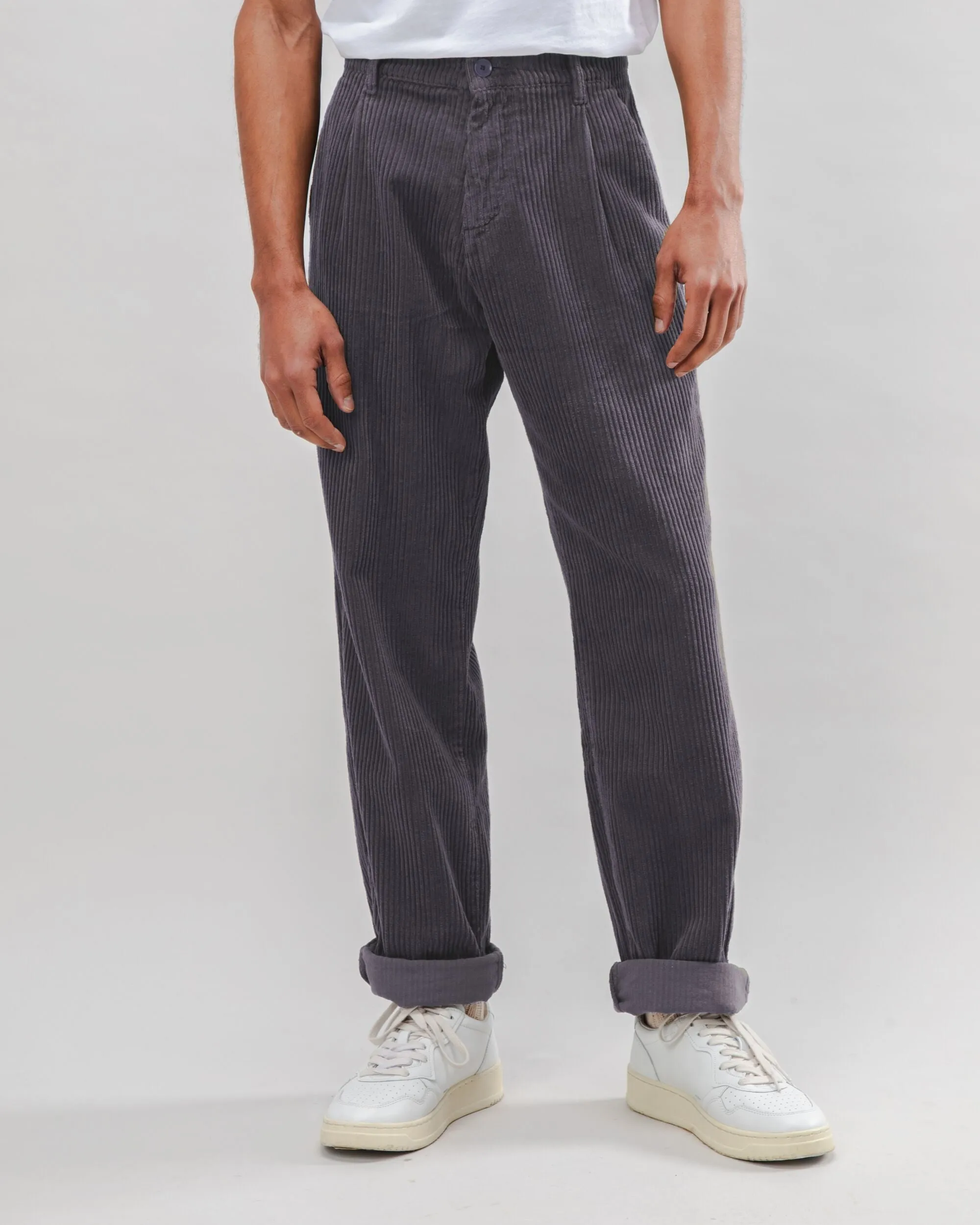 Corduroy Pleated Chino Pants Dark Grey sold by Brava Fabrics product image thumbnail 2