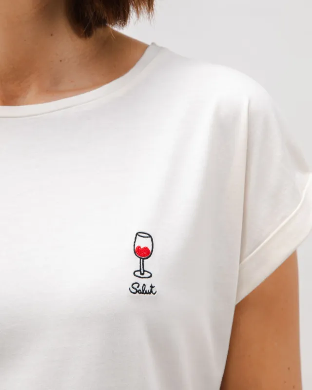 Salut Scoop Cotton Tee Ecru sold by Brava Fabrics