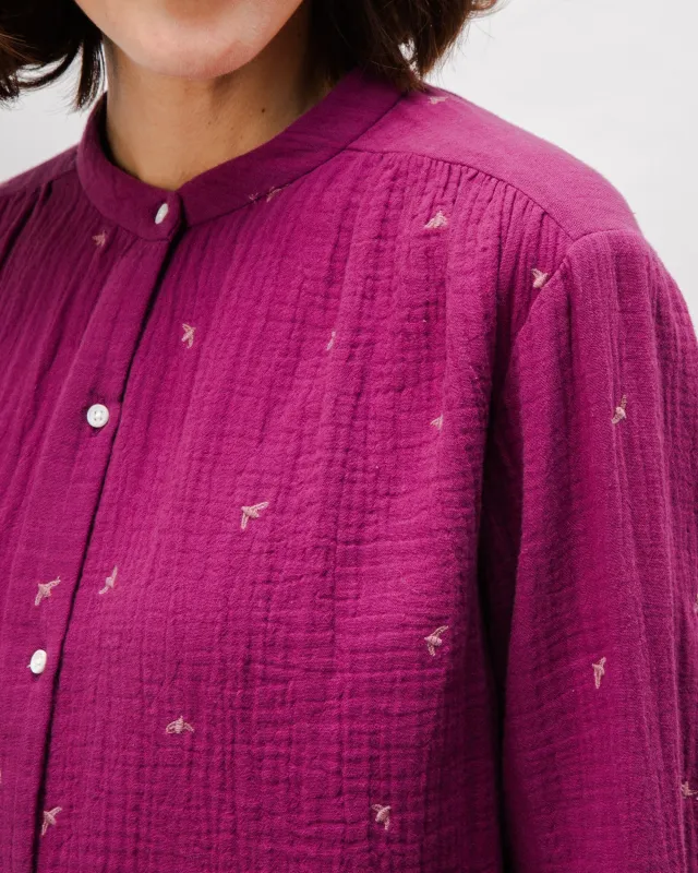 Dusk Boho Cotton Blouse Grape sold by Brava Fabrics