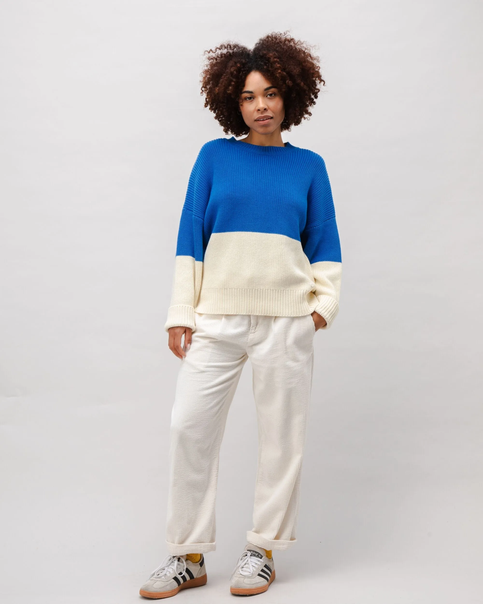 Bicolor Cotton Sweater Blue sold by Brava Fabrics product image thumbnail 3