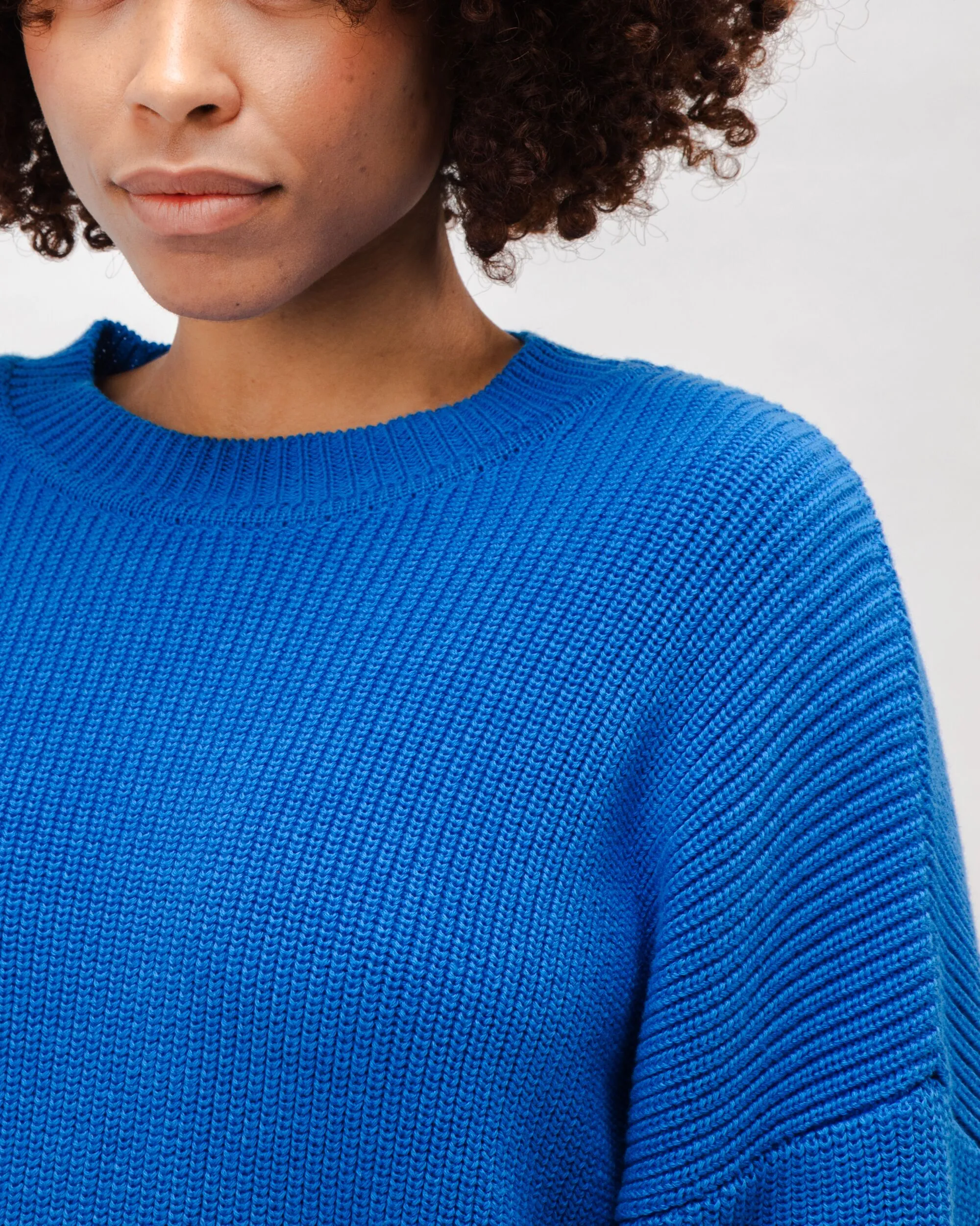 Bicolor Cotton Sweater Blue sold by Brava Fabrics product image thumbnail 4