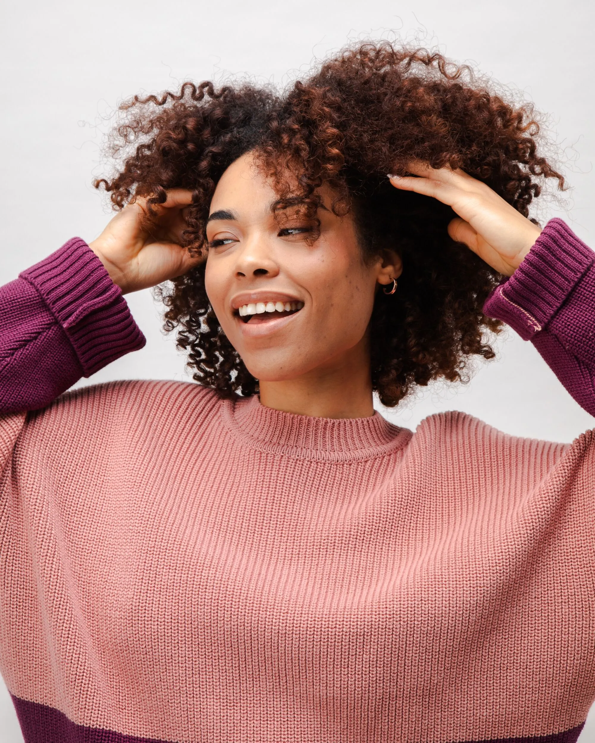 Bicolor Cotton Sweater Rose sold by Brava Fabrics product image thumbnail 4