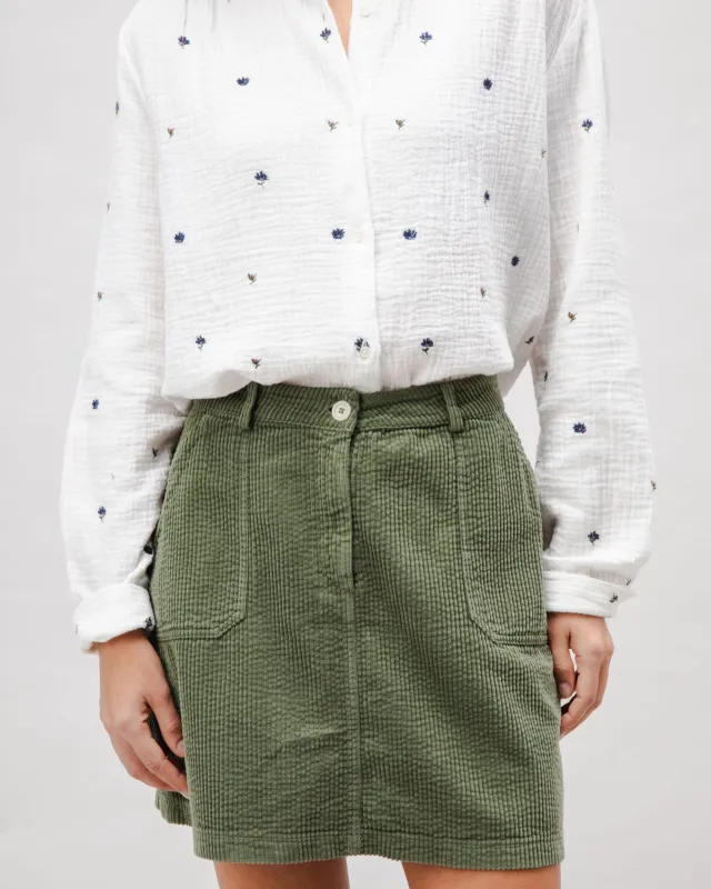 Corduroy Short Skirt Stone Green sold by Brava Fabrics