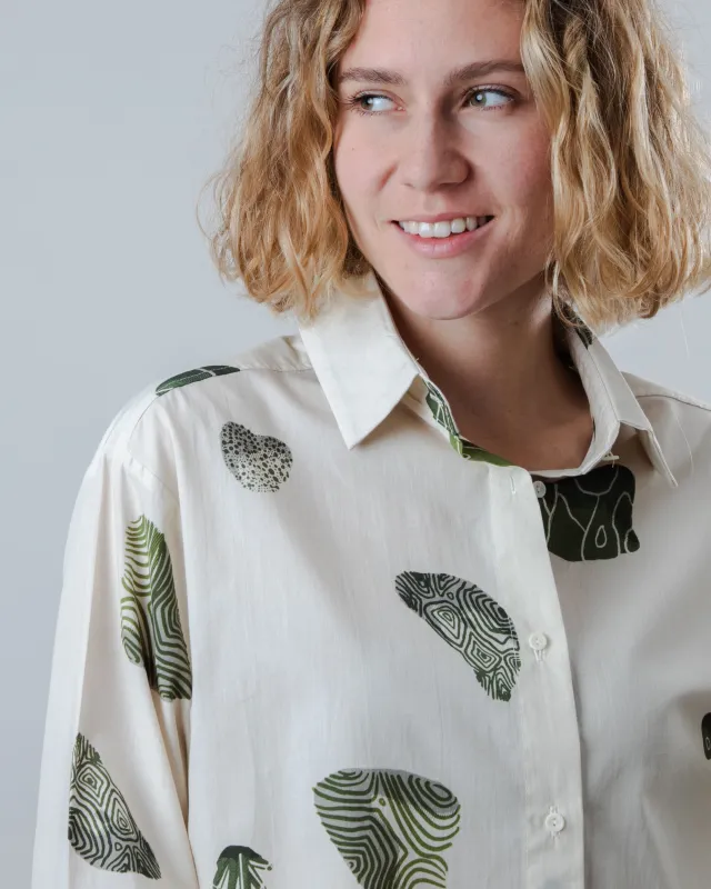 Quarry Boxy Cotton Blouse Ecru sold by Brava Fabrics