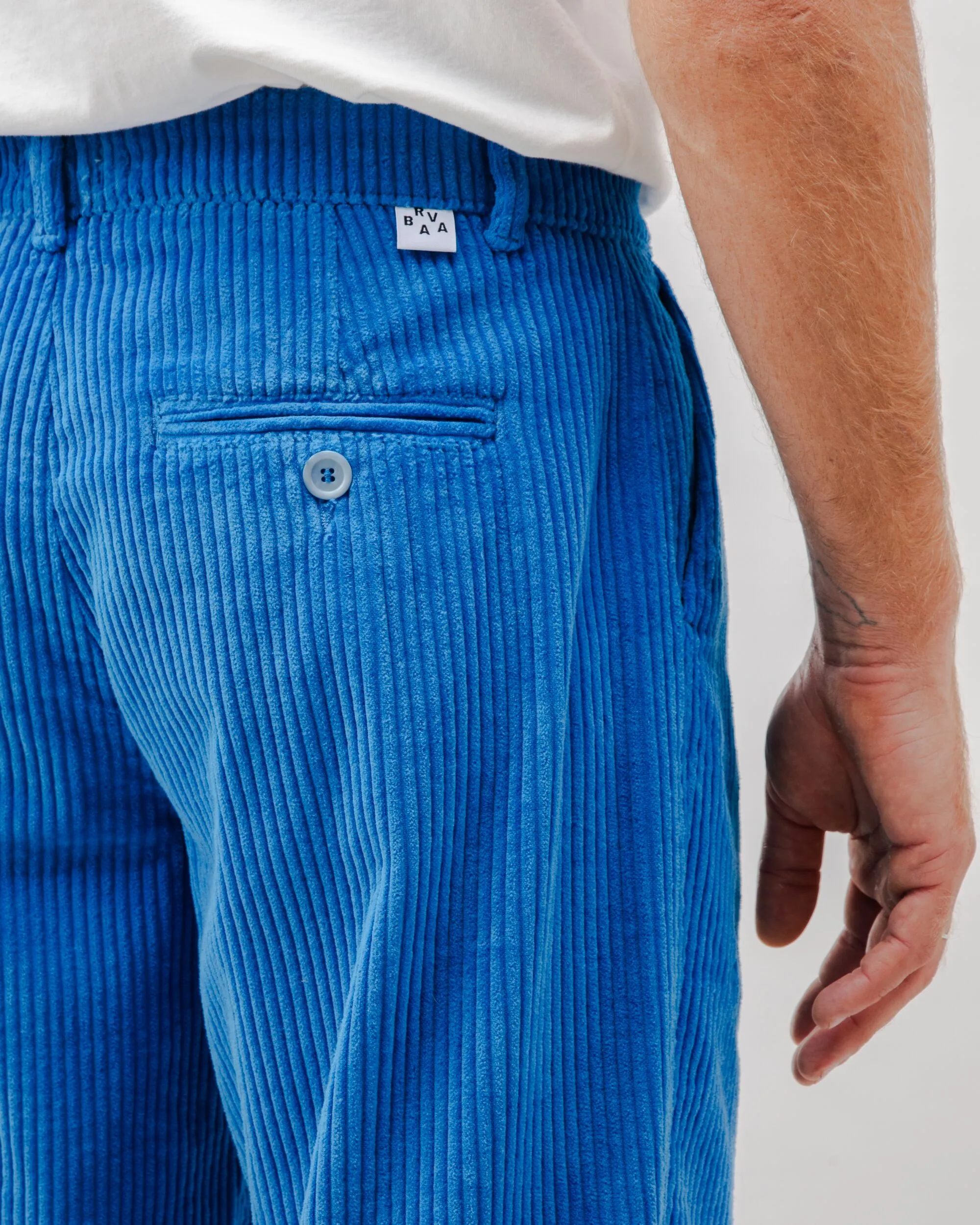 Corduroy Pleated Chino Pants Blue sold by Brava Fabrics product image thumbnail 5
