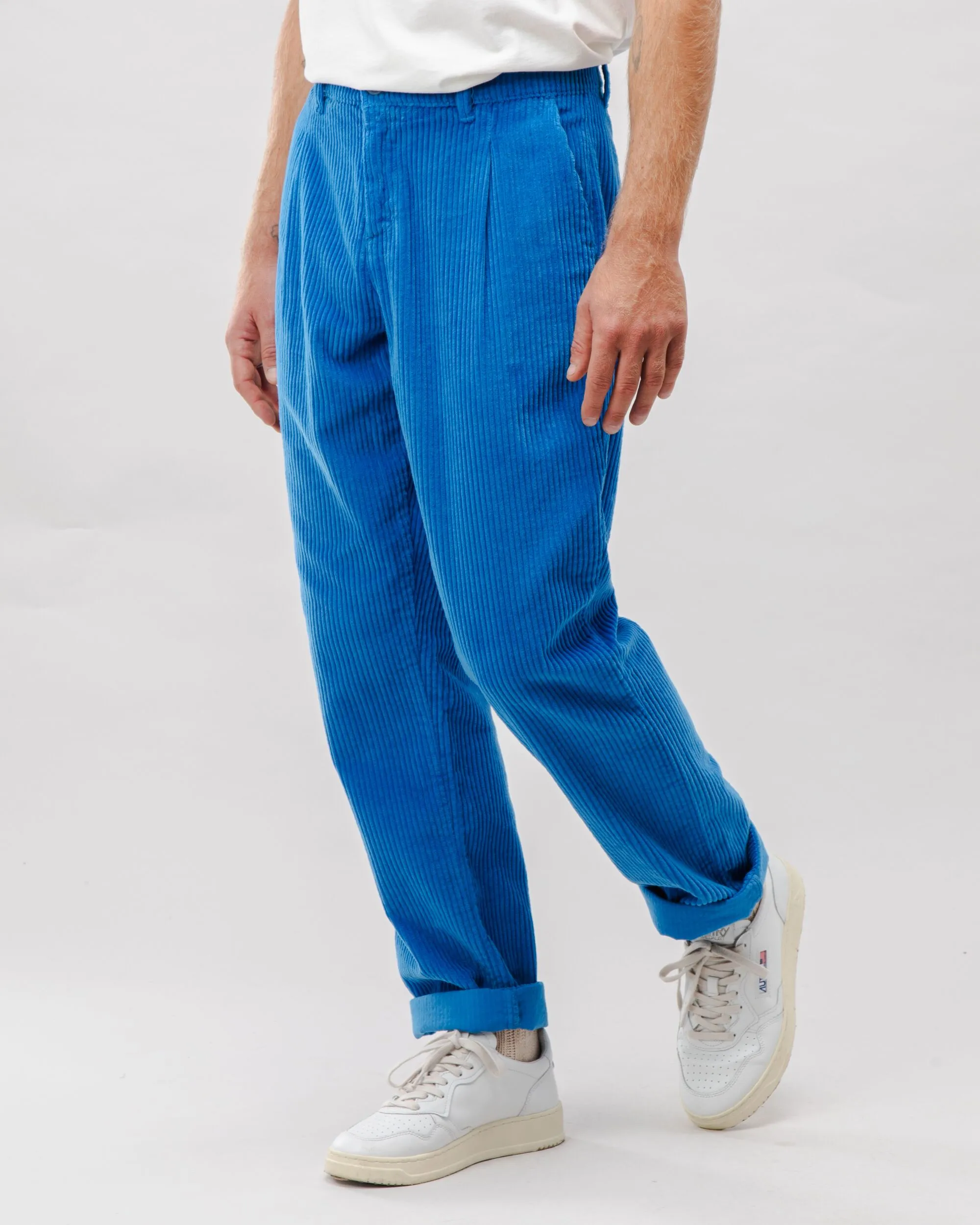 Corduroy Pleated Chino Pants Blue sold by Brava Fabrics product image thumbnail 2