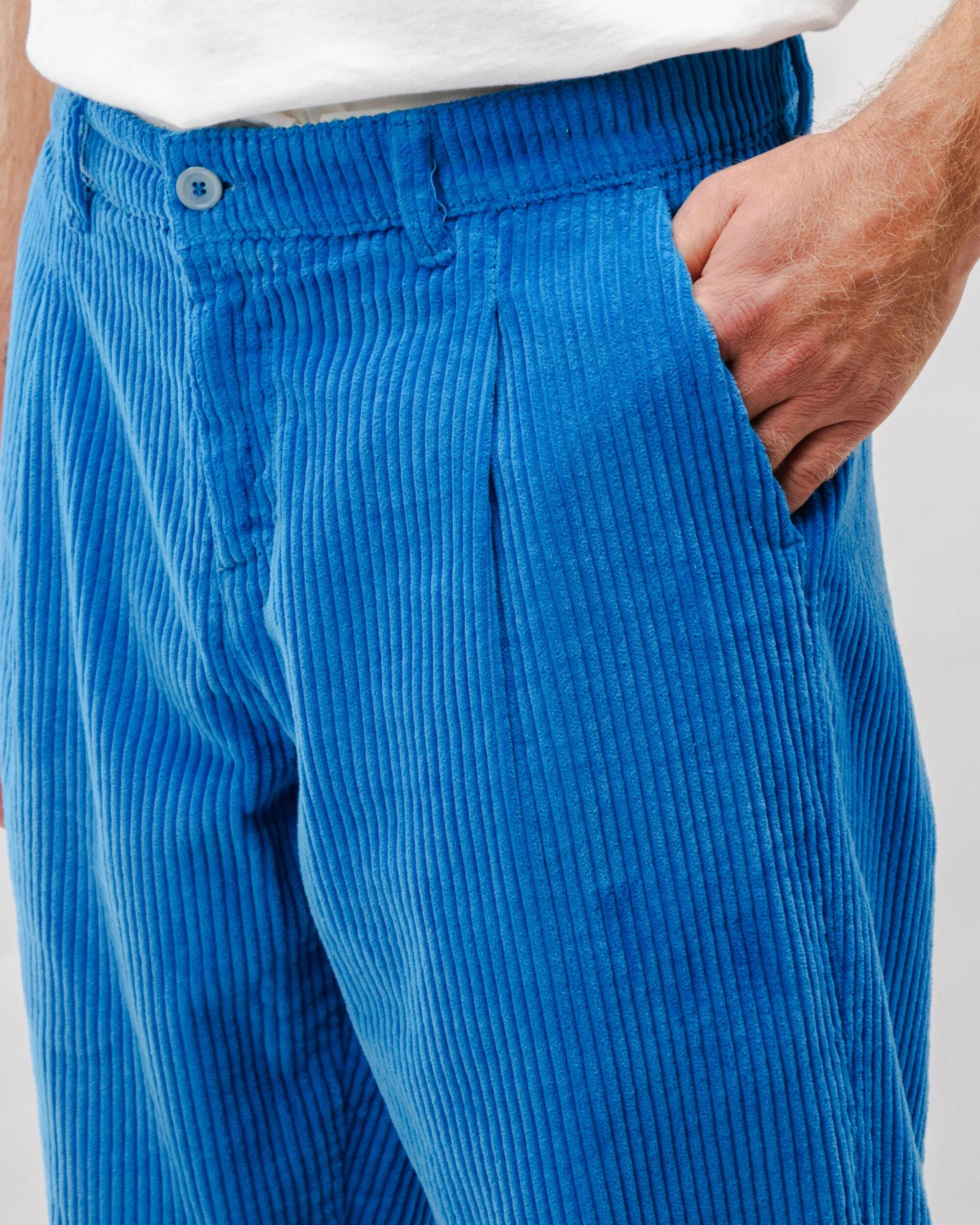 Corduroy Pleated Chino Pants Blue sold by Brava Fabrics product image thumbnail 3