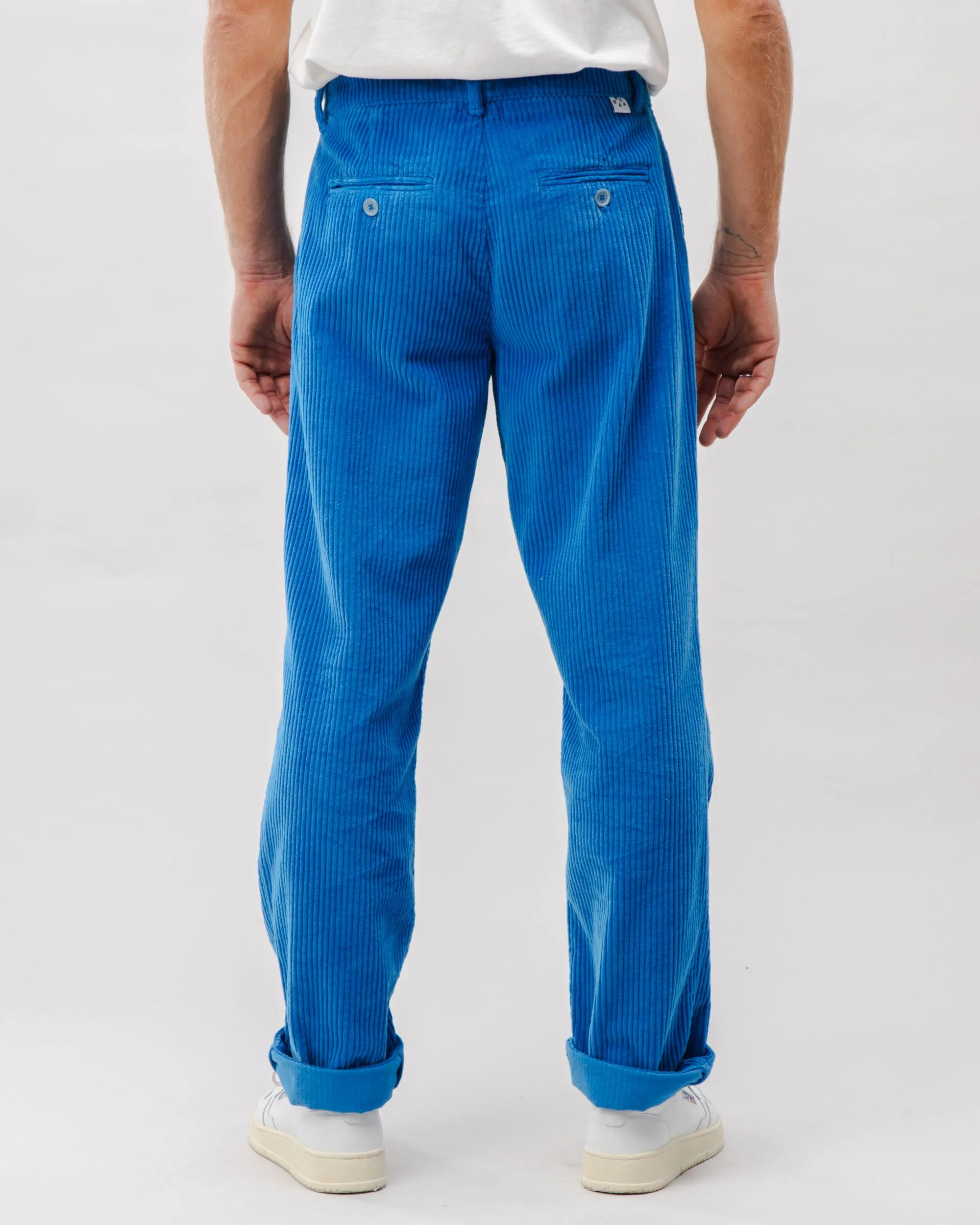 Corduroy Pleated Chino Pants Blue sold by Brava Fabrics product image thumbnail 4