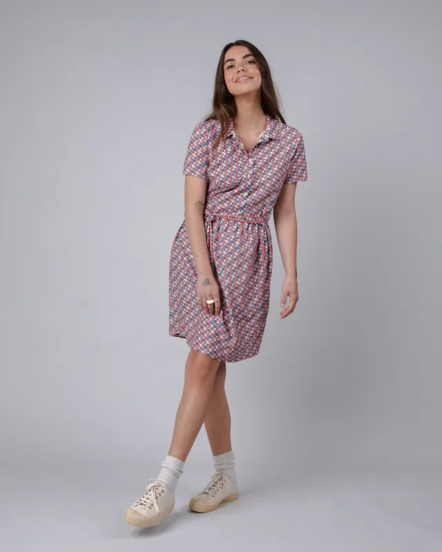 Tiles Short Dress Pink sold by Brava Fabrics