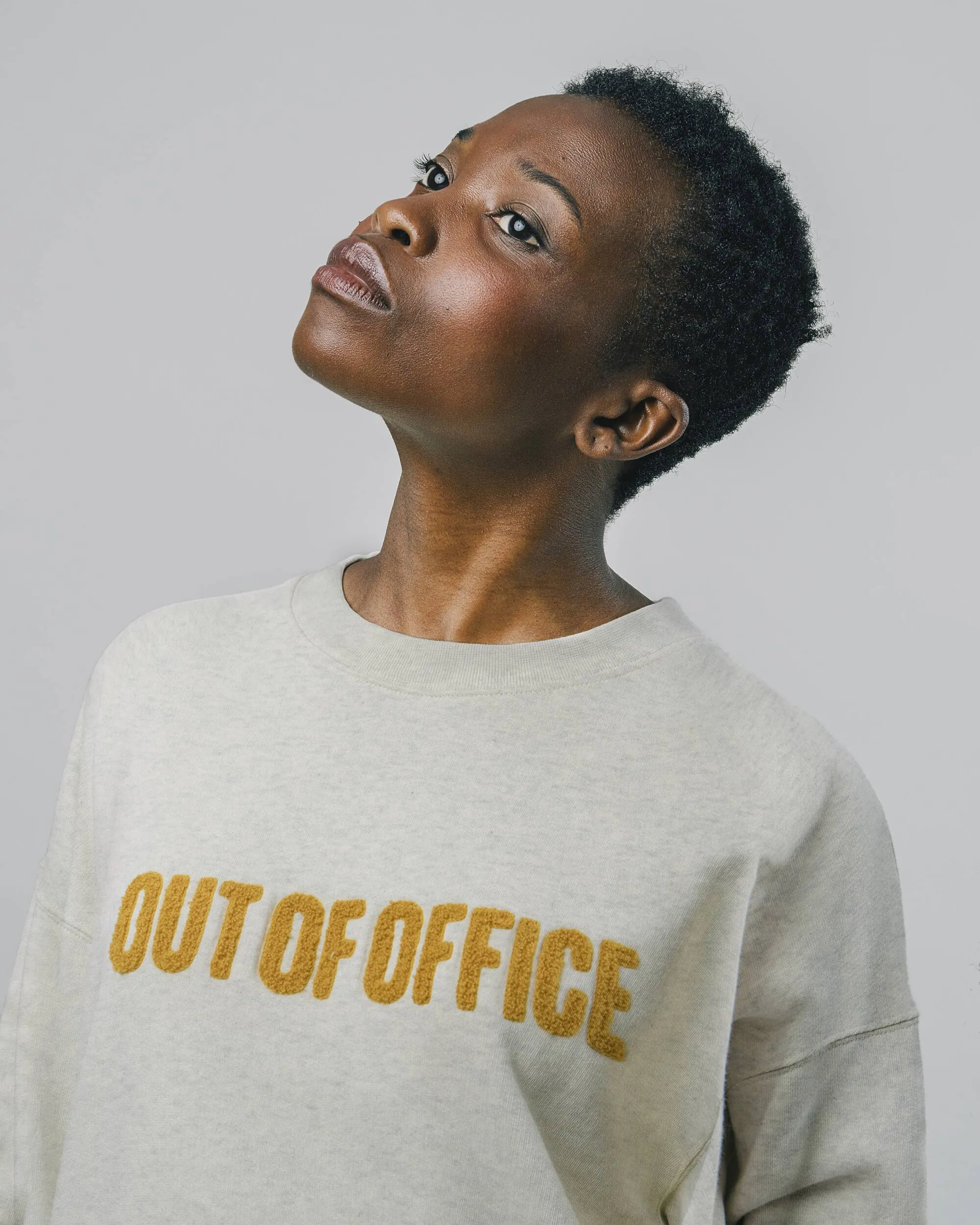 Out of Office Rounded Hem Sweatshirt Cream sold by Brava Fabrics product image thumbnail 3