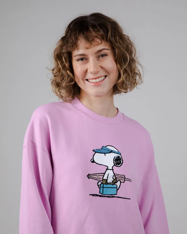 Peanuts Beach Sweatshirt Pink sold by Brava Fabrics