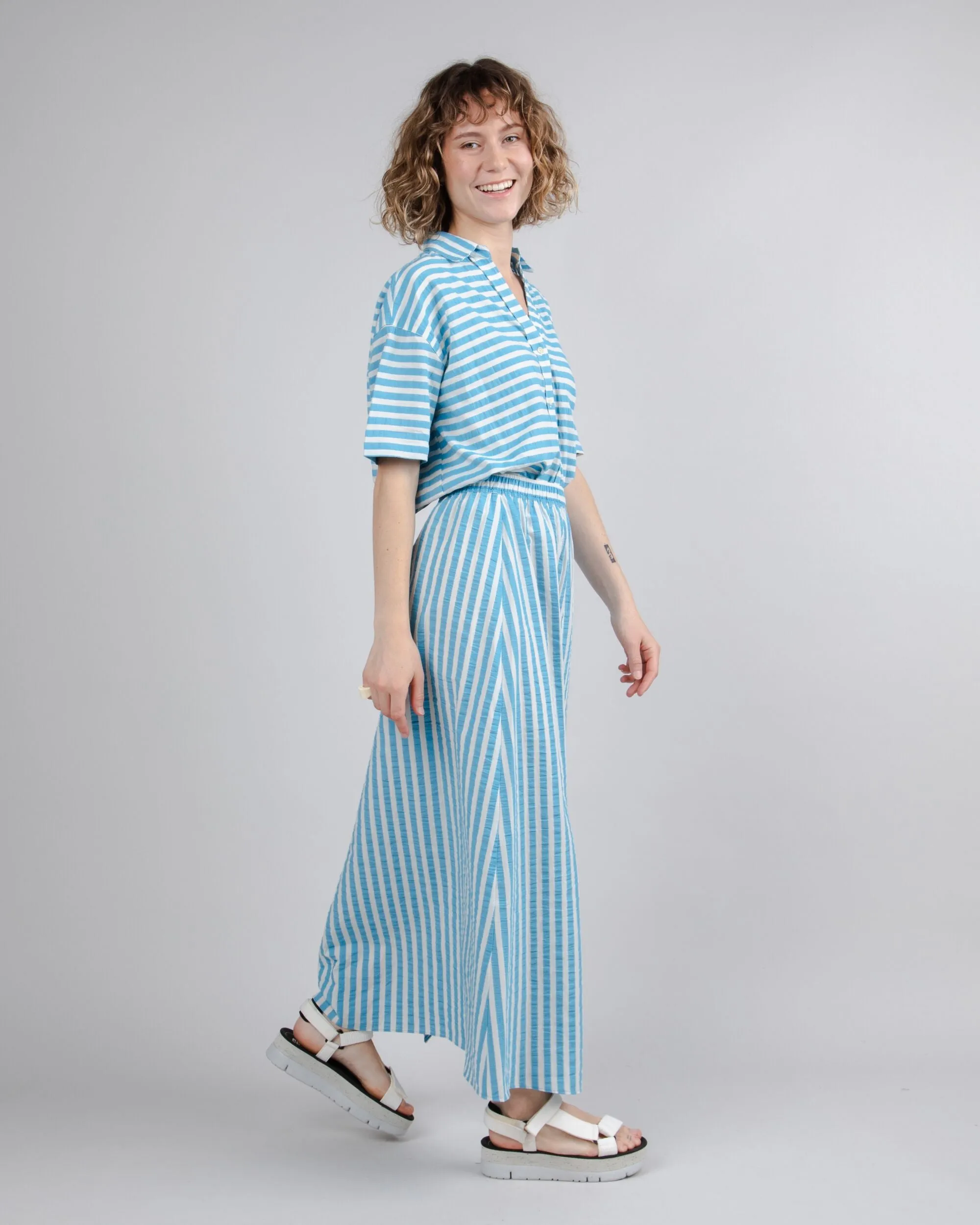 Stripes Long Skirt Blue sold by Brava Fabrics product image thumbnail 2