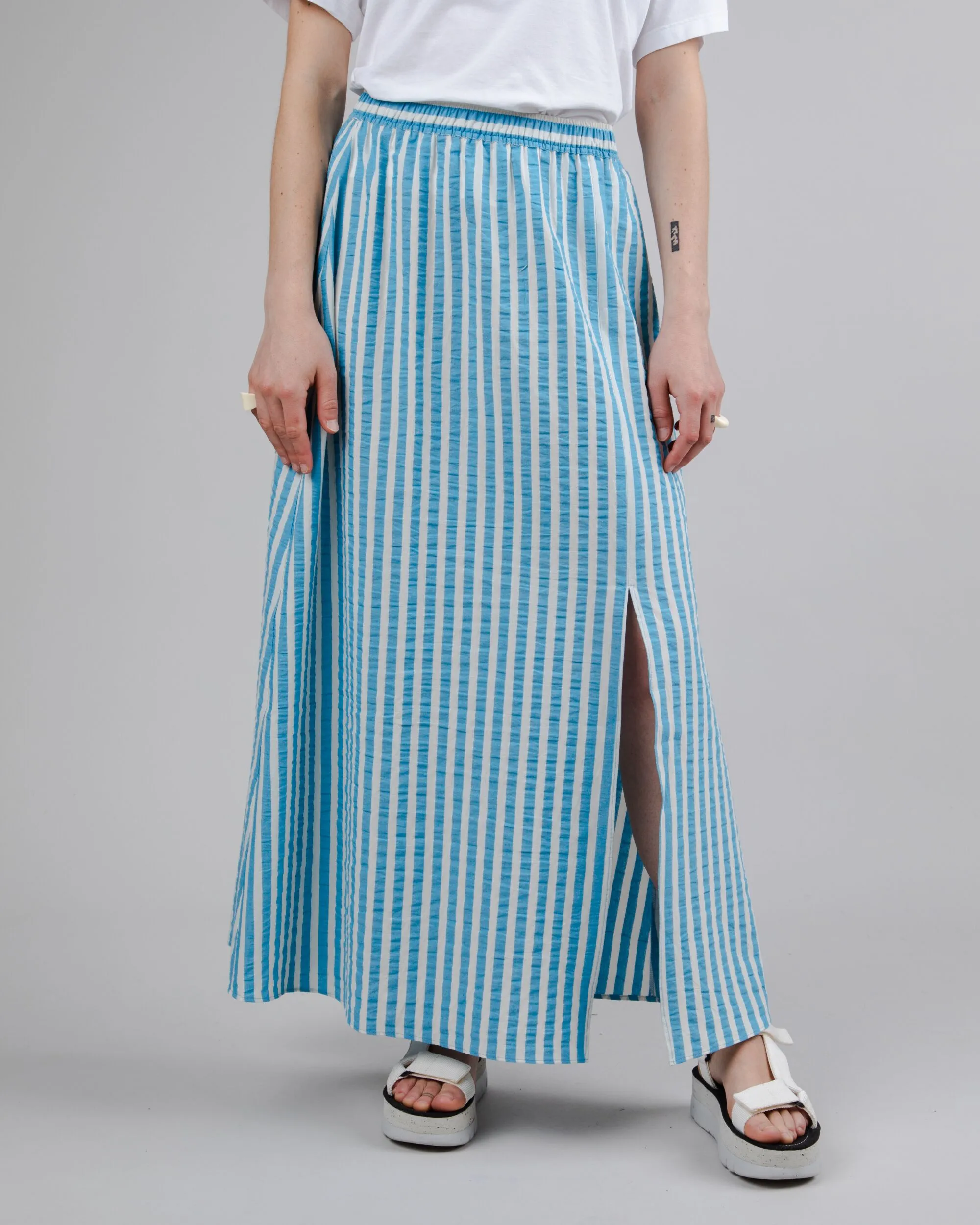 Stripes Long Skirt Blue sold by Brava Fabrics product image thumbnail 5
