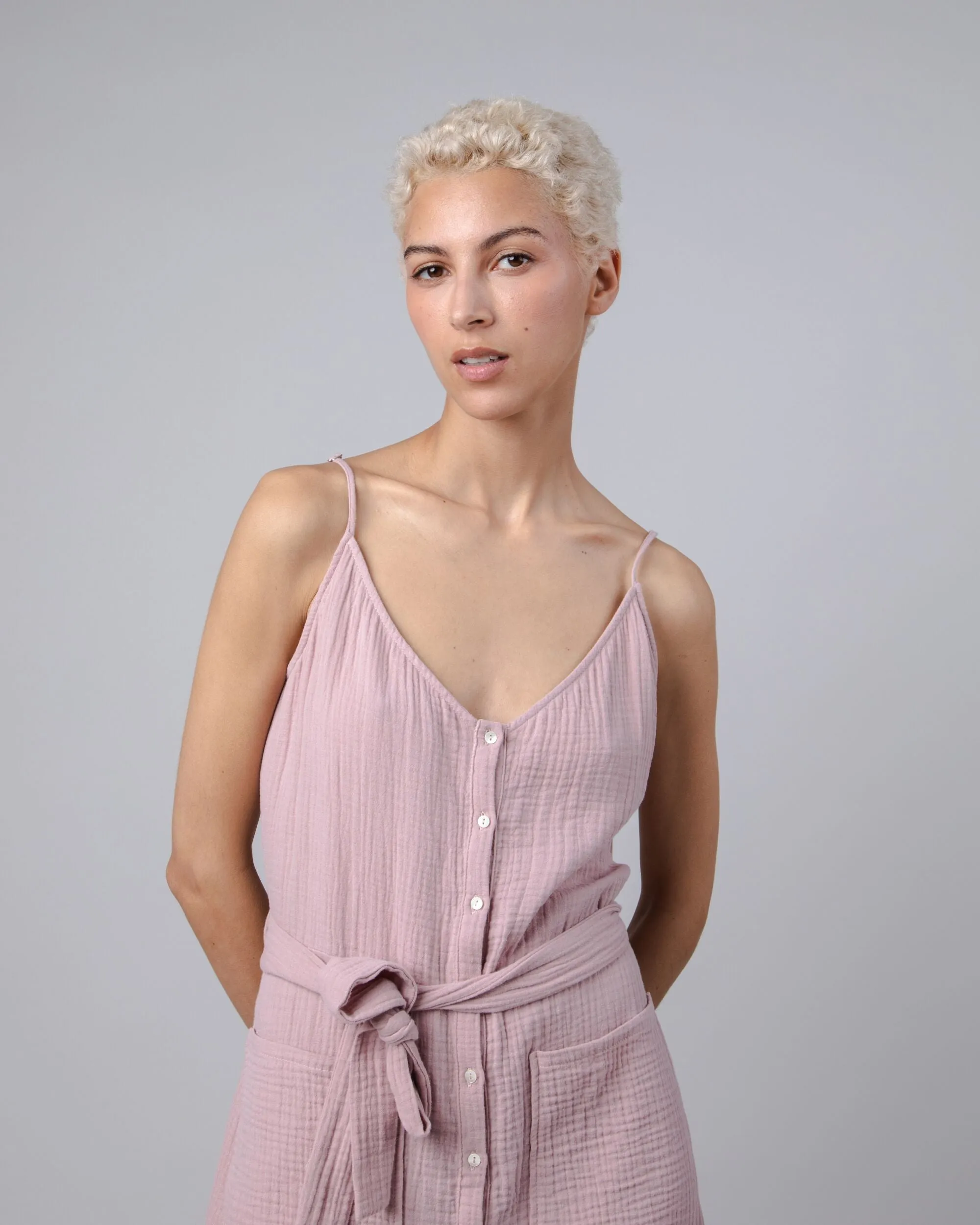 Bubble Long Dress Pink sold by Brava Fabrics product image thumbnail 3