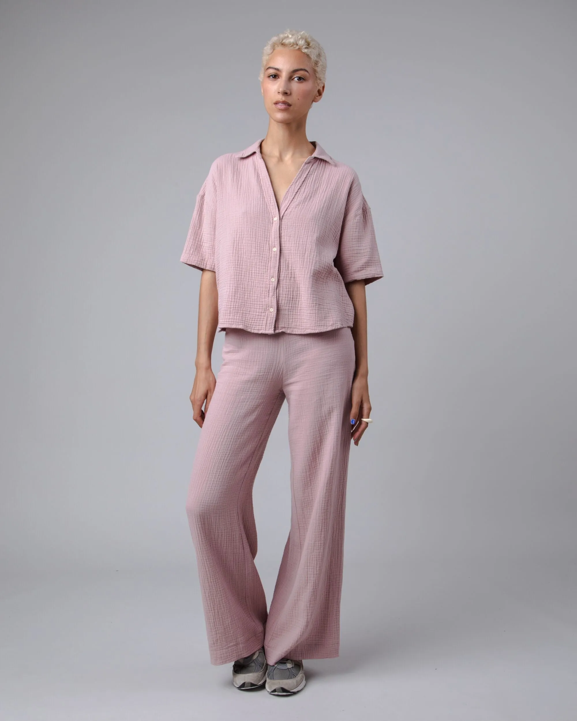 Bubble Cropped Blouse Pink sold by Brava Fabrics product image thumbnail 2