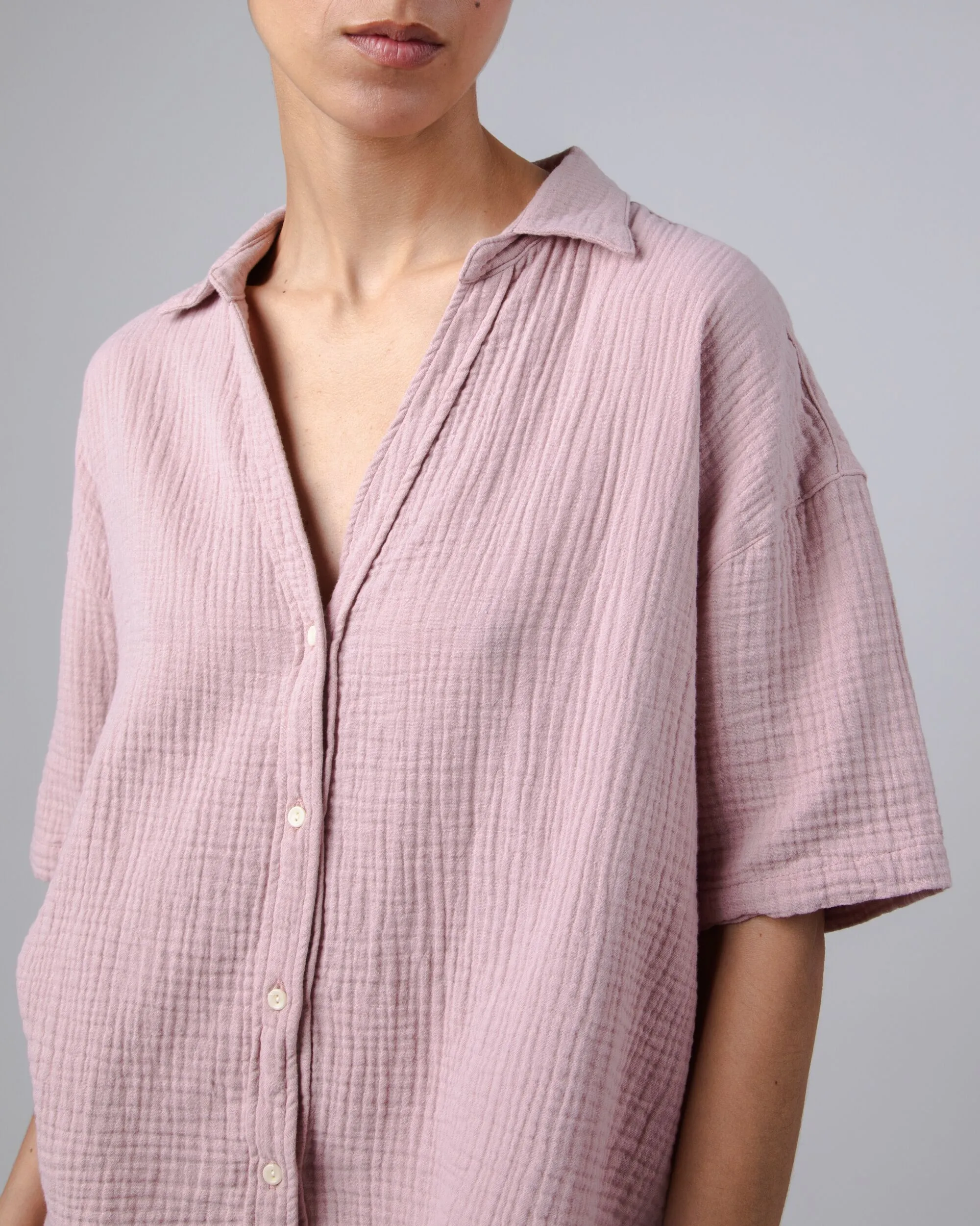 Bubble Cropped Blouse Pink sold by Brava Fabrics product image thumbnail 3