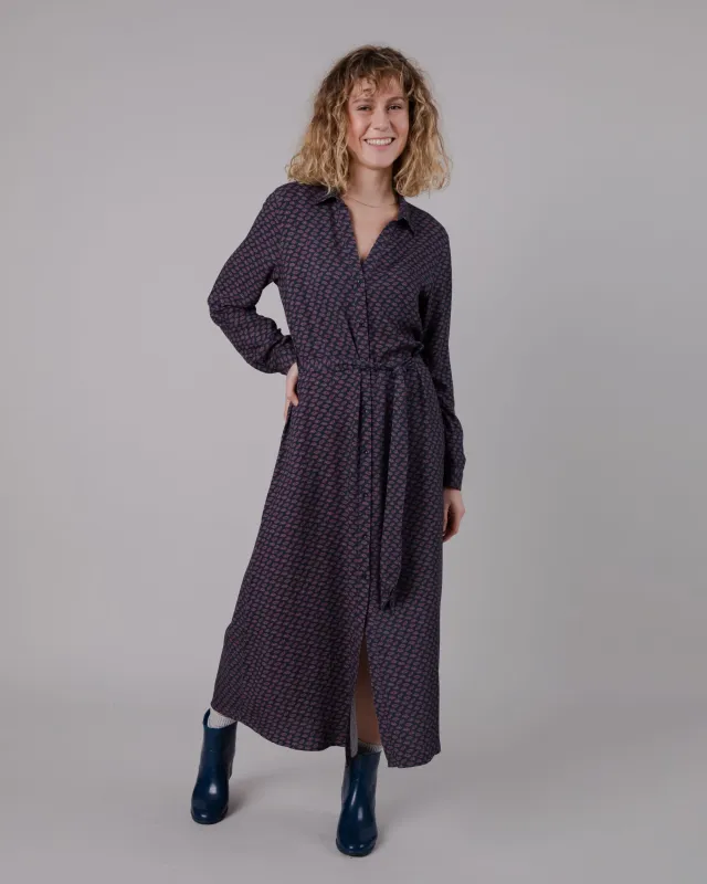 Lips Long Vneck Dress Prune sold by Brava Fabrics