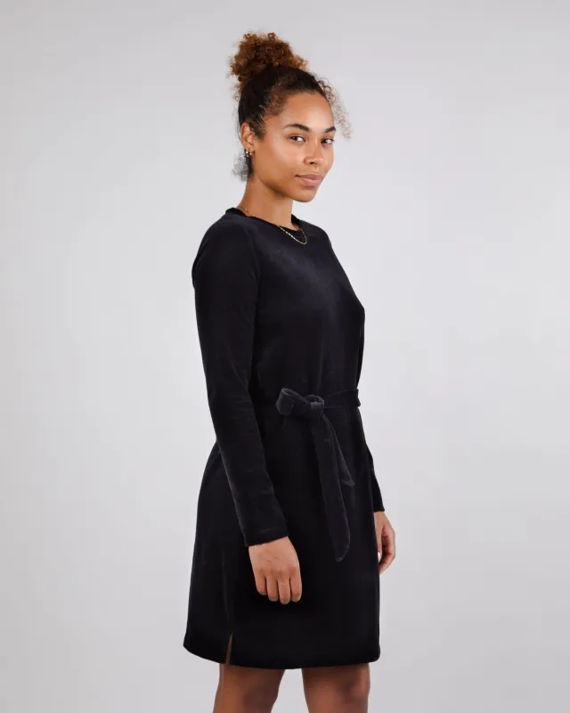 Velvet Belted Dress Black sold by Brava Fabrics