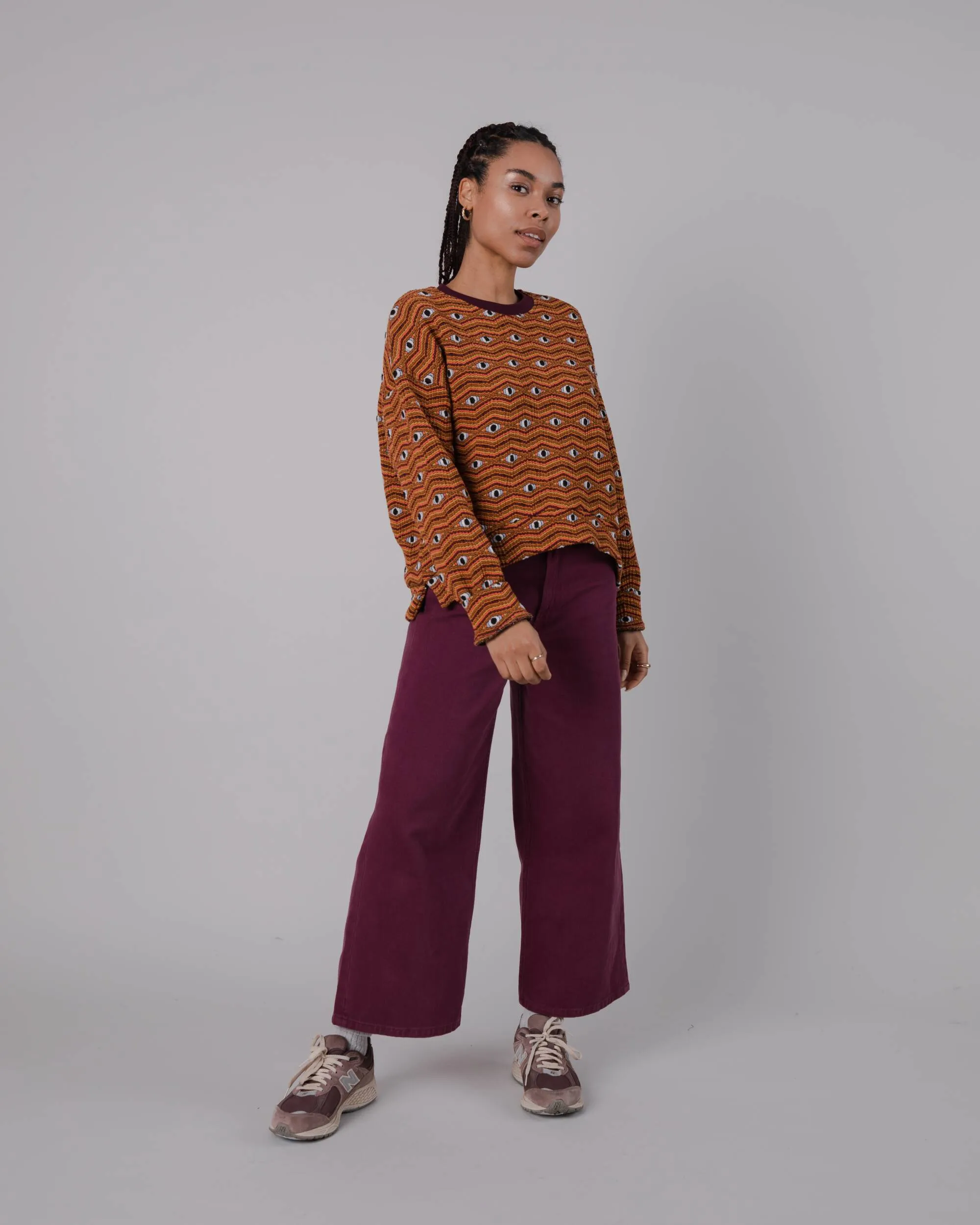 Eyes Jacquard Rounded Sweatshirt Orange sold by Brava Fabrics product image thumbnail 2