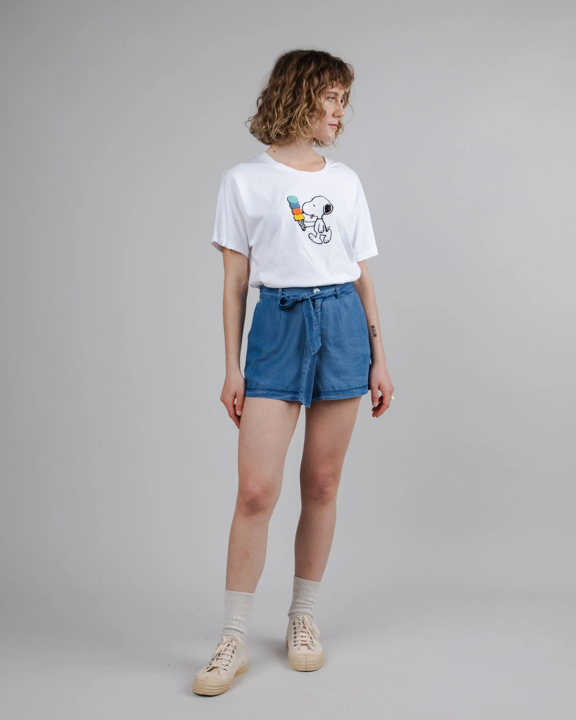 Indigo Belted Shorts Blue sold by Brava Fabrics product image thumbnail 3