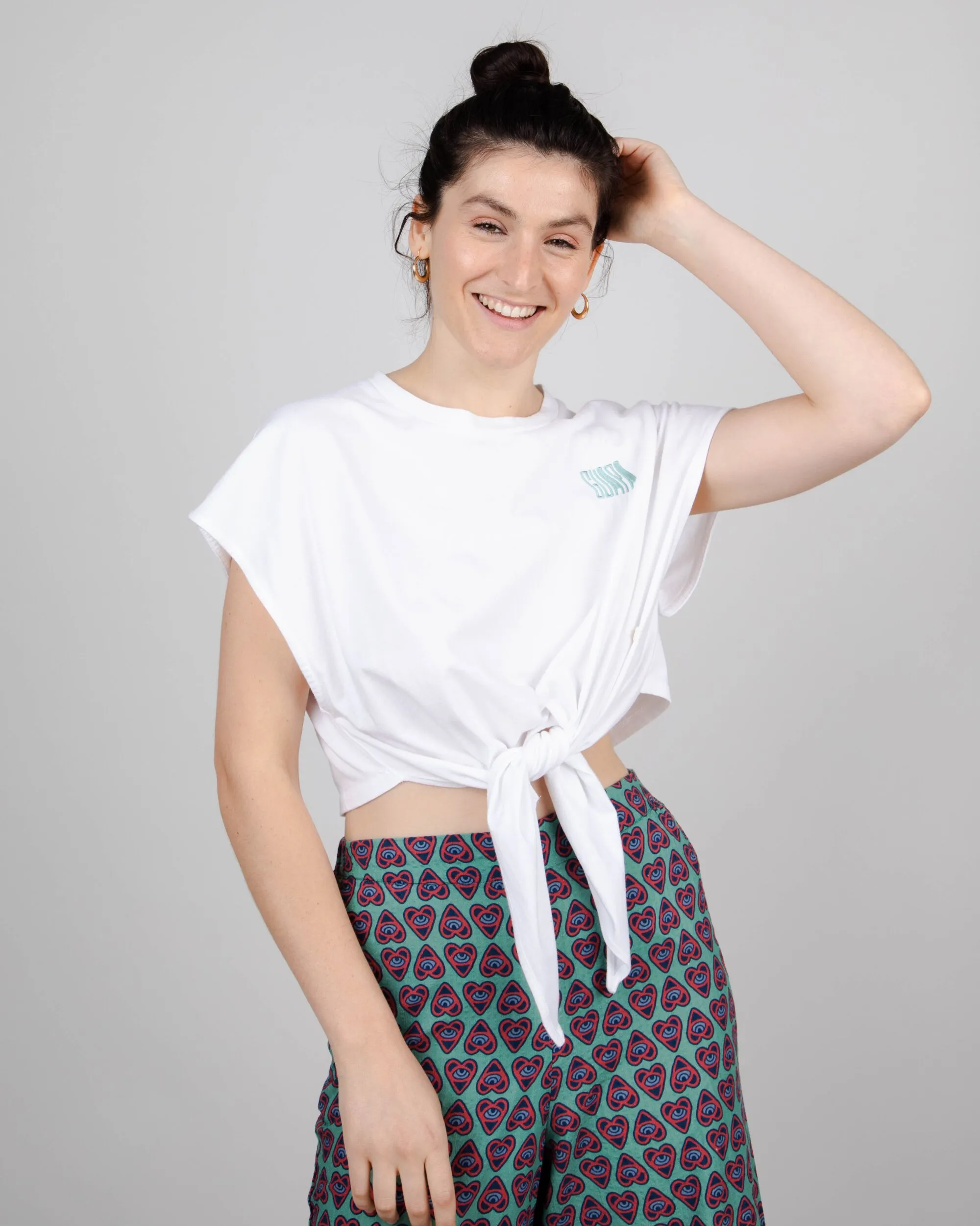 Asis Percales Heart Wide Leg Pant Light Morera sold by Brava Fabrics product image thumbnail 3