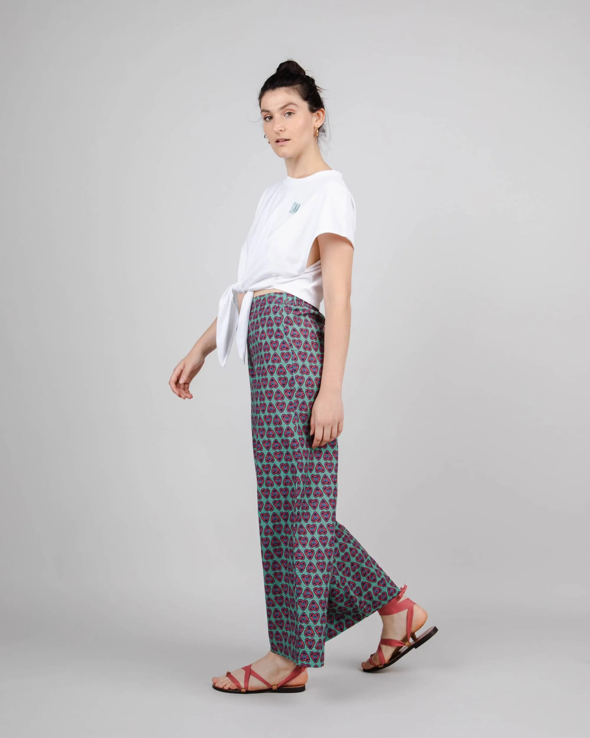 Asis Percales Heart Wide Leg Pant Light Morera sold by Brava Fabrics product image thumbnail 5