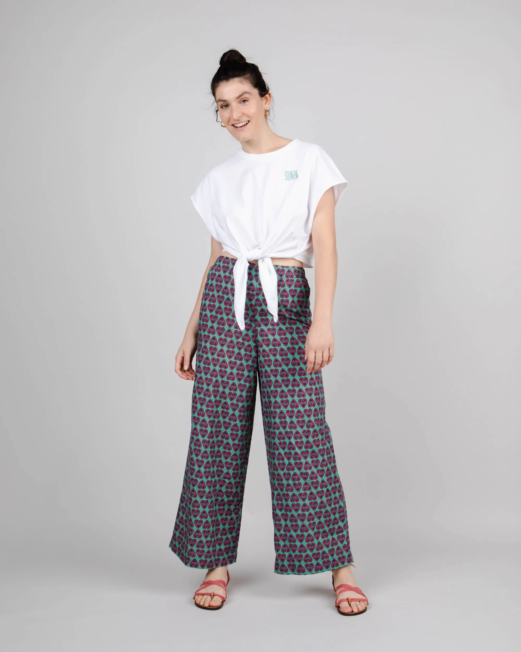 Asis Percales Heart Wide Leg Pant Light Morera sold by Brava Fabrics product image thumbnail 2