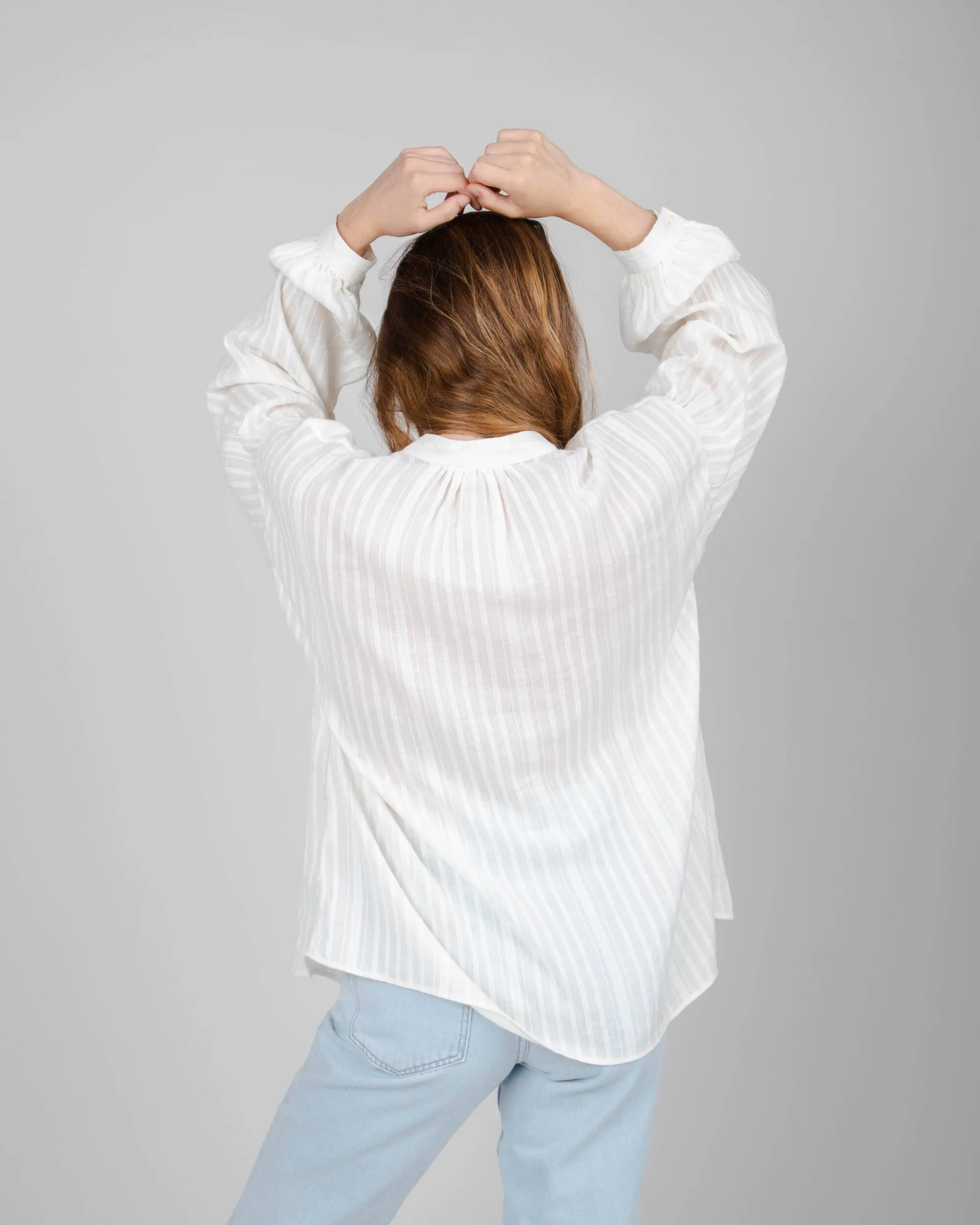 Polka Dot Blouse White sold by Brava Fabrics product image thumbnail 4