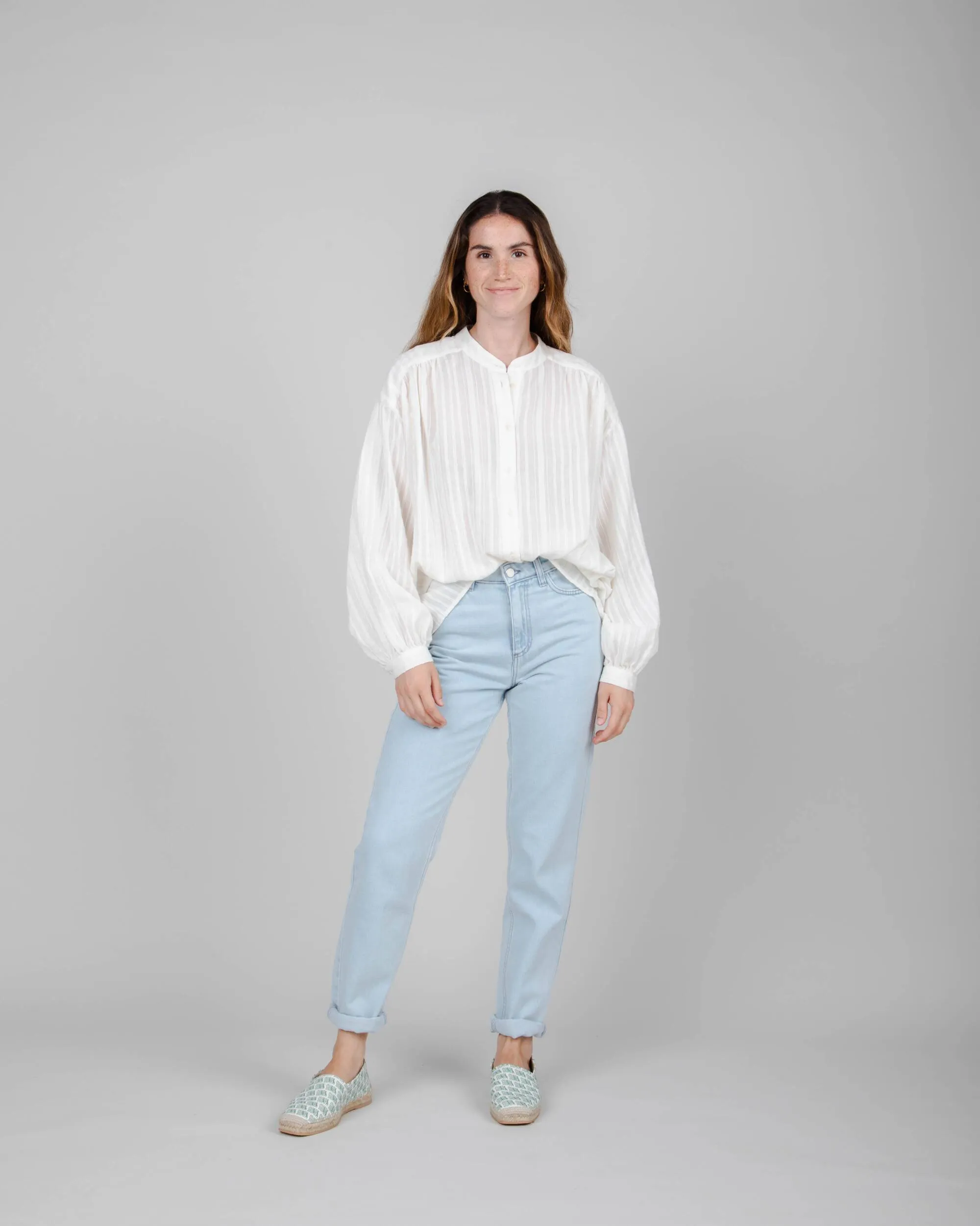 Polka Dot Blouse White sold by Brava Fabrics product image thumbnail 2