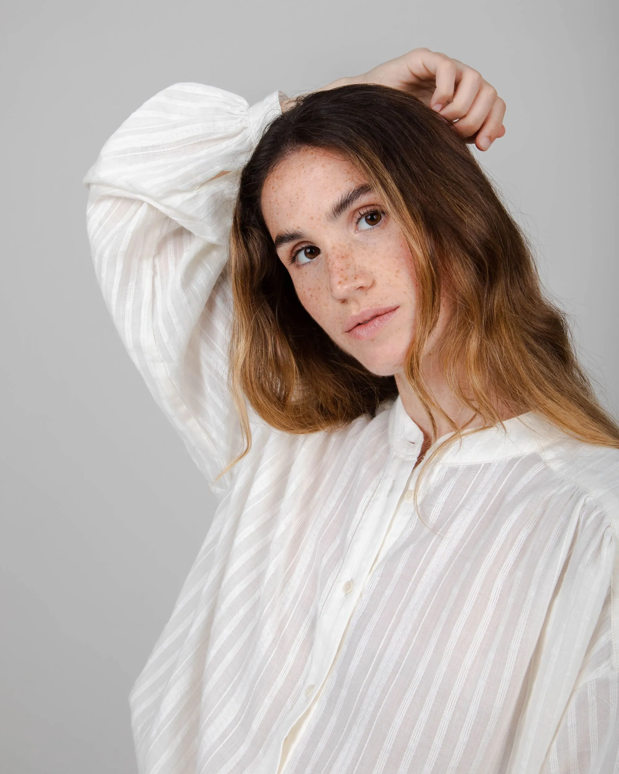 Polka Dot Blouse White sold by Brava Fabrics product image thumbnail 5